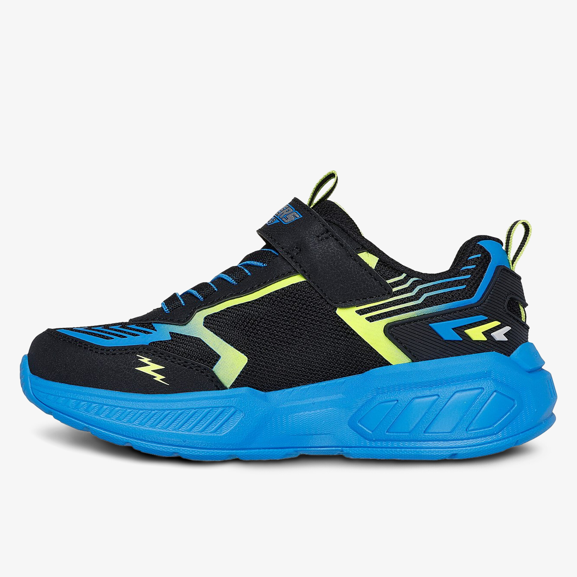 Sportlicher Schuh in Schwarz und Blau mit leuchtenden Details für optimalen Komfort