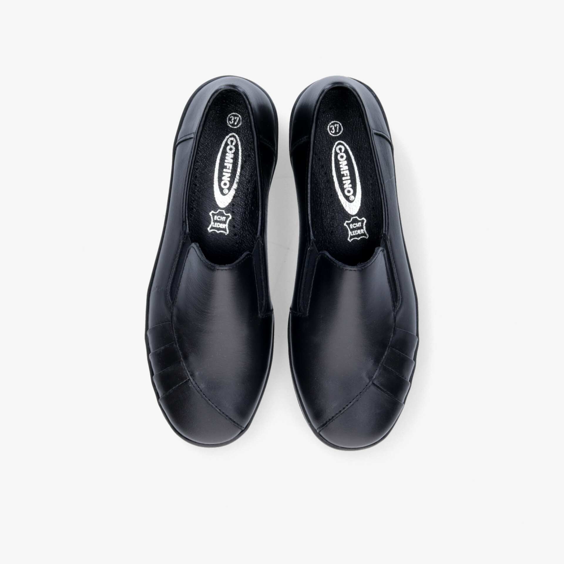 Einfache und stilvolle schwarze Halbschuhe in Lederoptik für jeden Anlass, komfortabel und vielseitig einsetzbar.