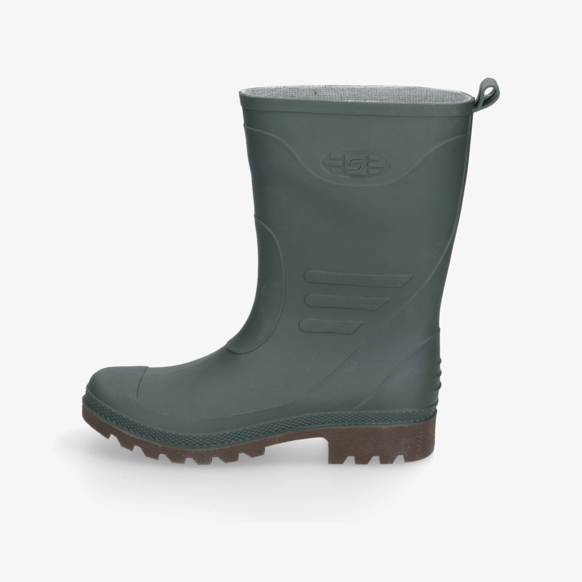 Stabiler grüner Gummistiefel mit rutschfester Profilsohle für zuverlässigen Schutz bei nassen Bedingungen