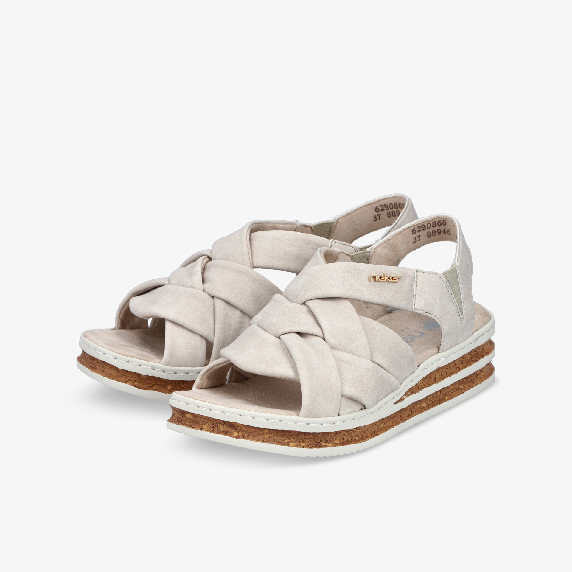 Bequemes Paar Sandalen in Cremefarbe mit gepolstertem Fußbett und rutschfester Sohle, ideal für sommerlichen Alltag