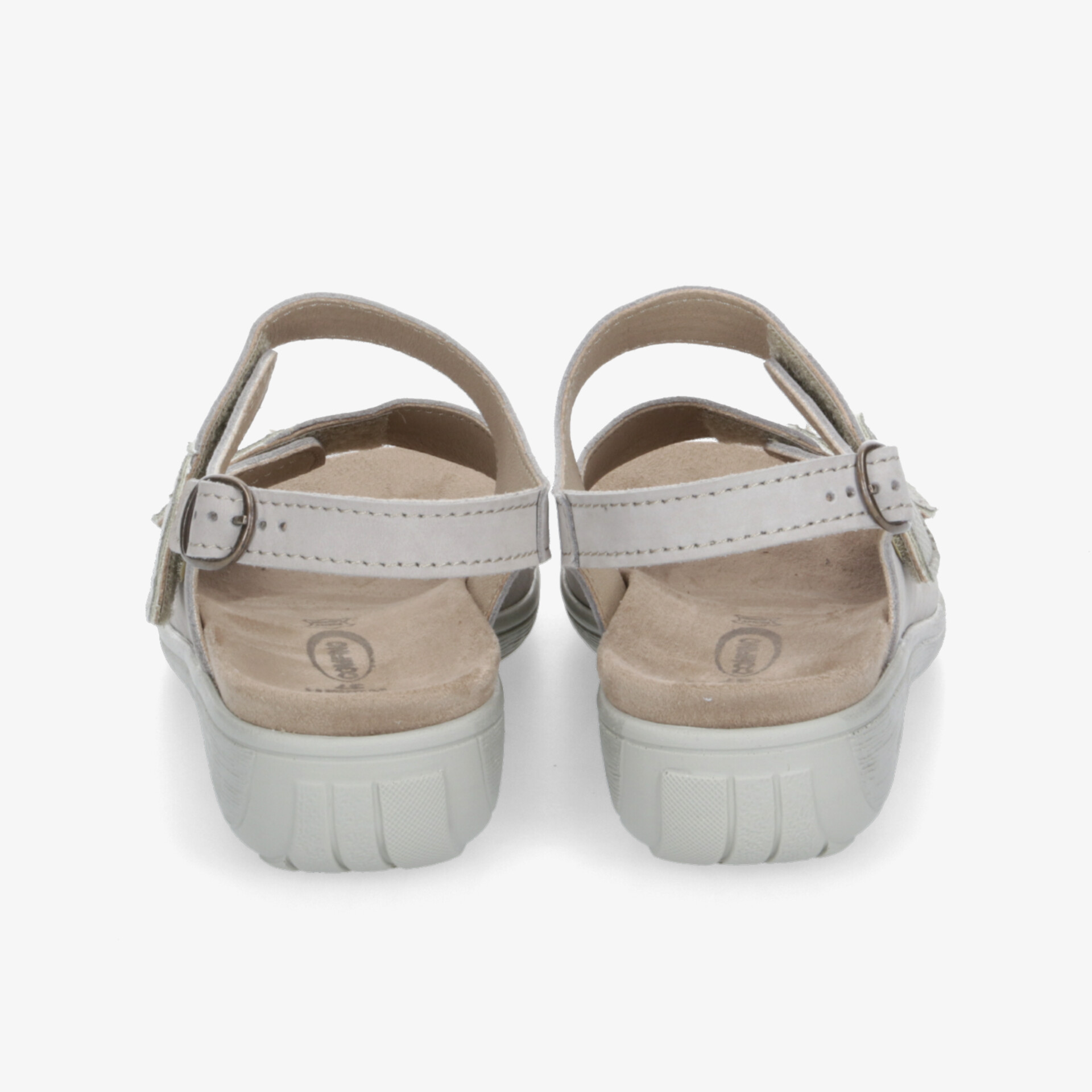 Rückansicht von bequemen Sandalen mit verstellbarem Riemen und rutschfester, leichter Sohle für optimalen Tragekomfort