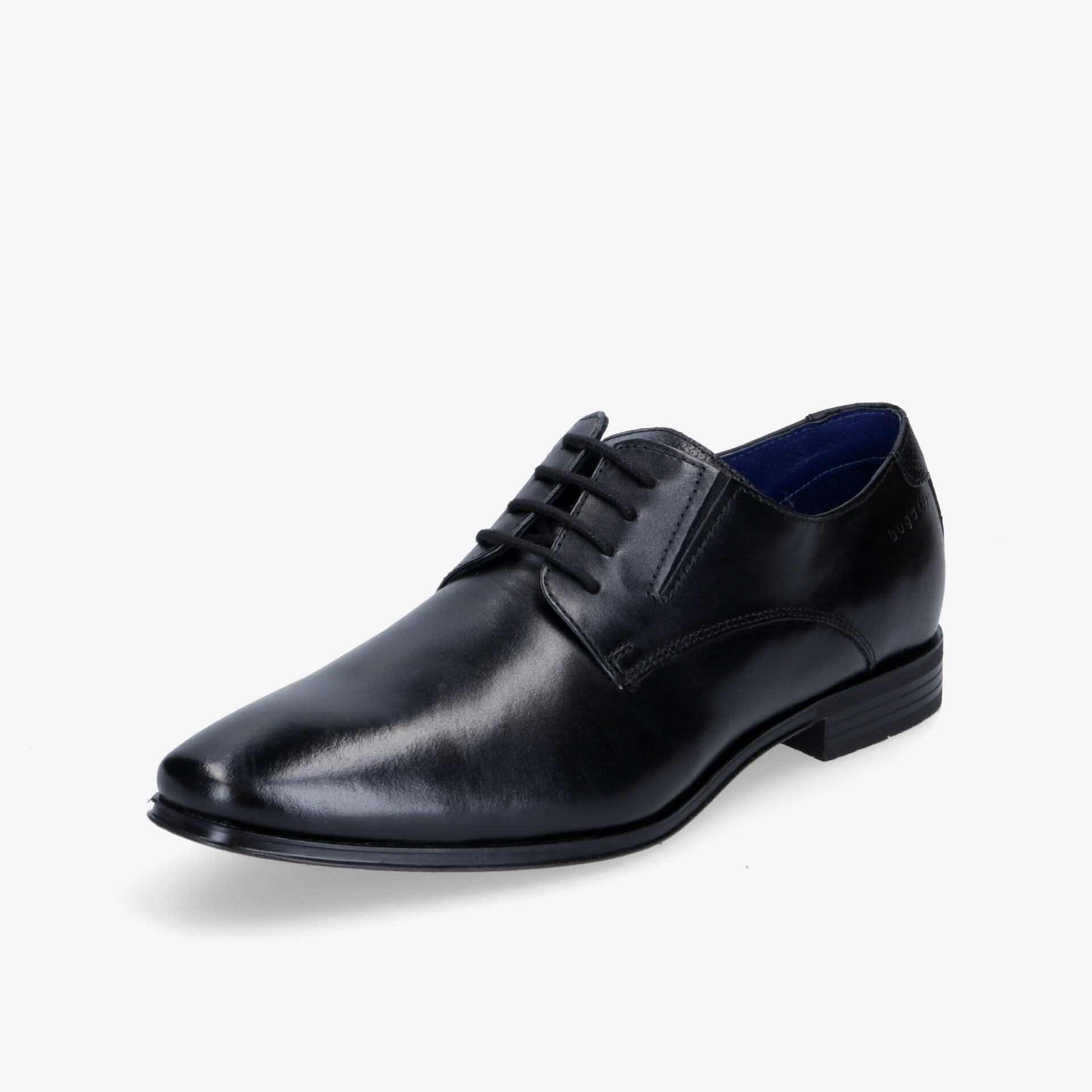 Eleganter schwarzer Lederschnürschuh in klassischer Form für formelle Anlässe und stilvolle Auftritte.