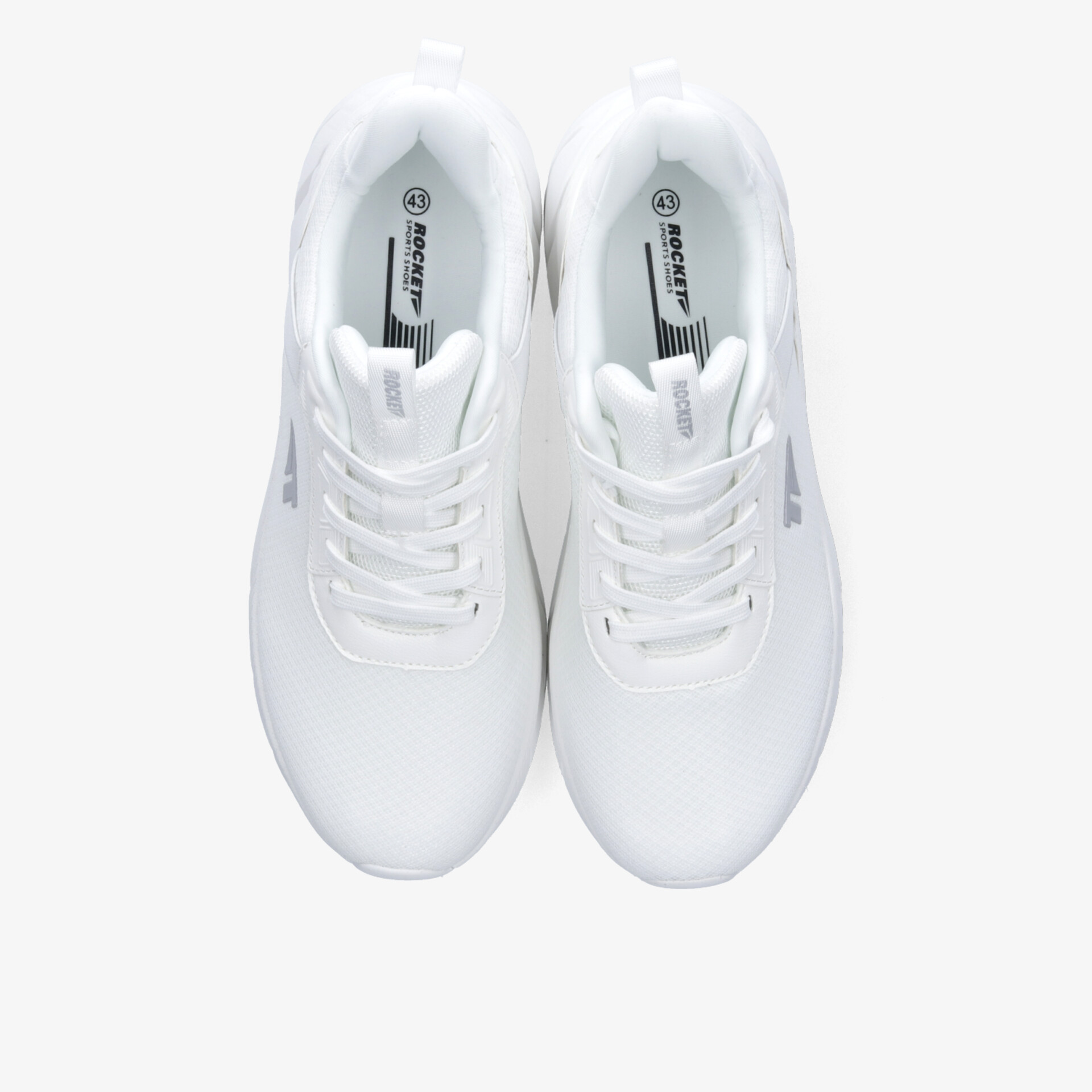 Weißes Sneaker Paar mit klassischer Schnürung und sportlichem Design, bequem und atmungsaktiv