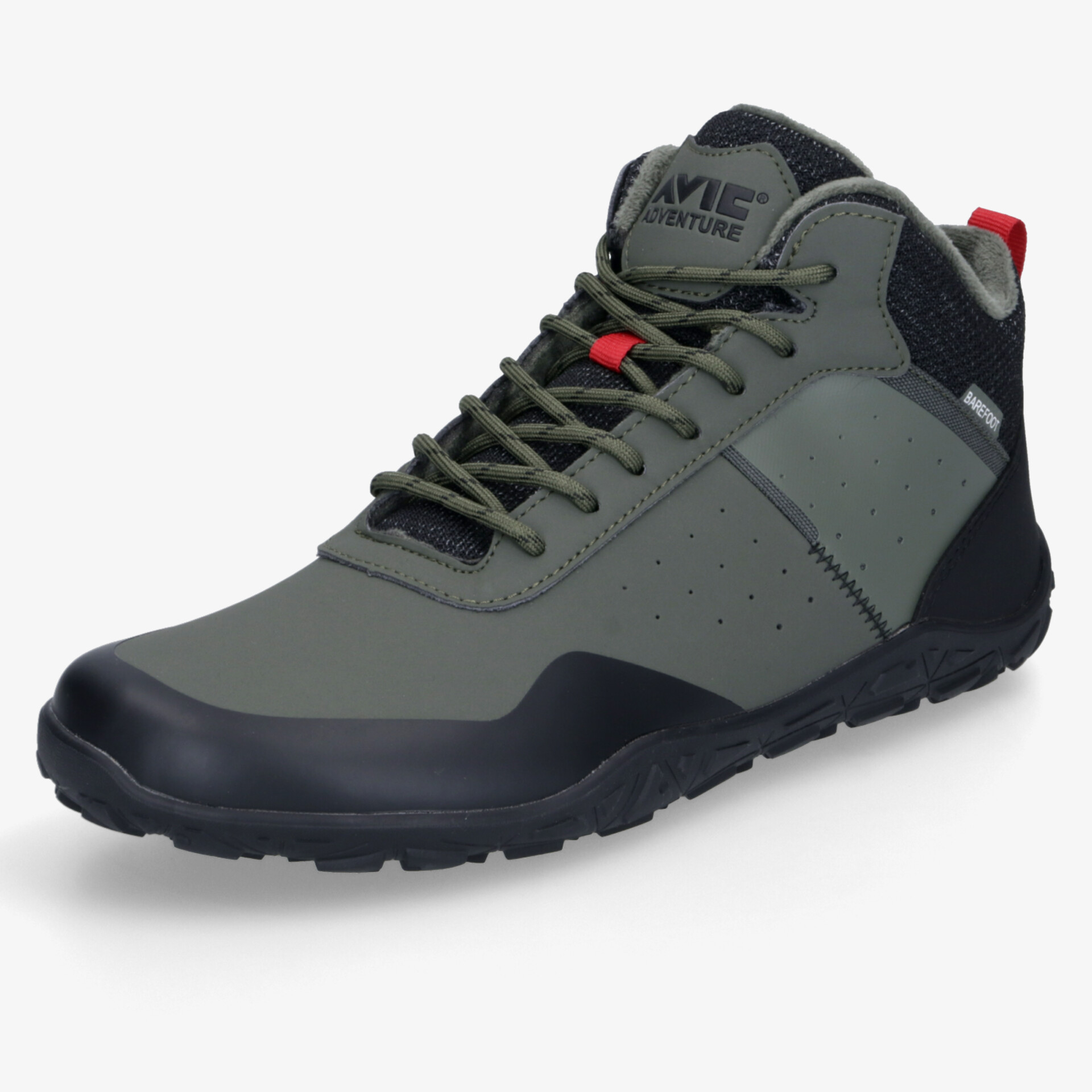 Robuster grauer Outdoor-Schuh mit rutschfester Sohle und bequemem gepolstertem Kragen, ideal für Wanderungen