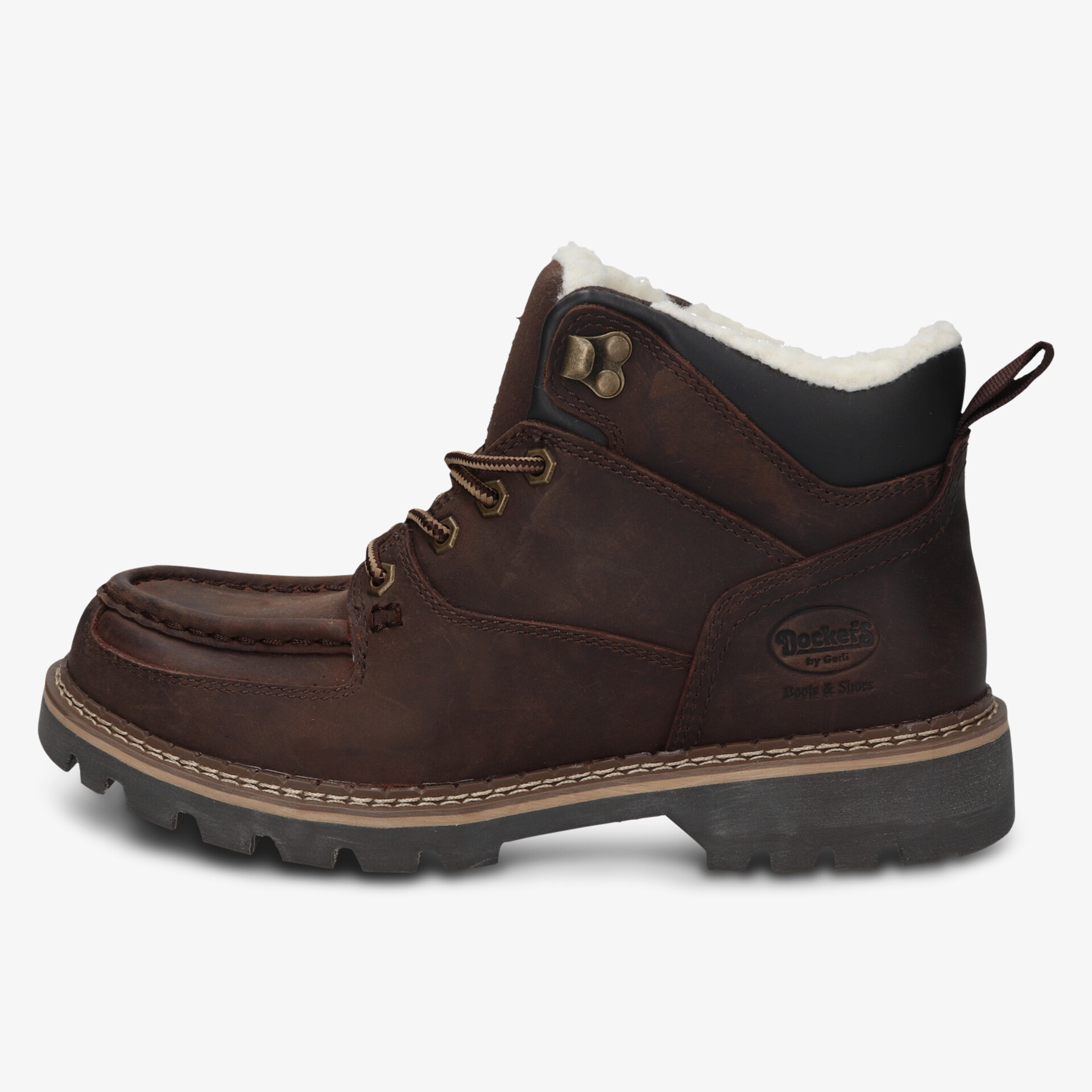 Robuster wasserdichter Lederstiefel mit Profilsohle und warmem Futter für optimalen Komfort