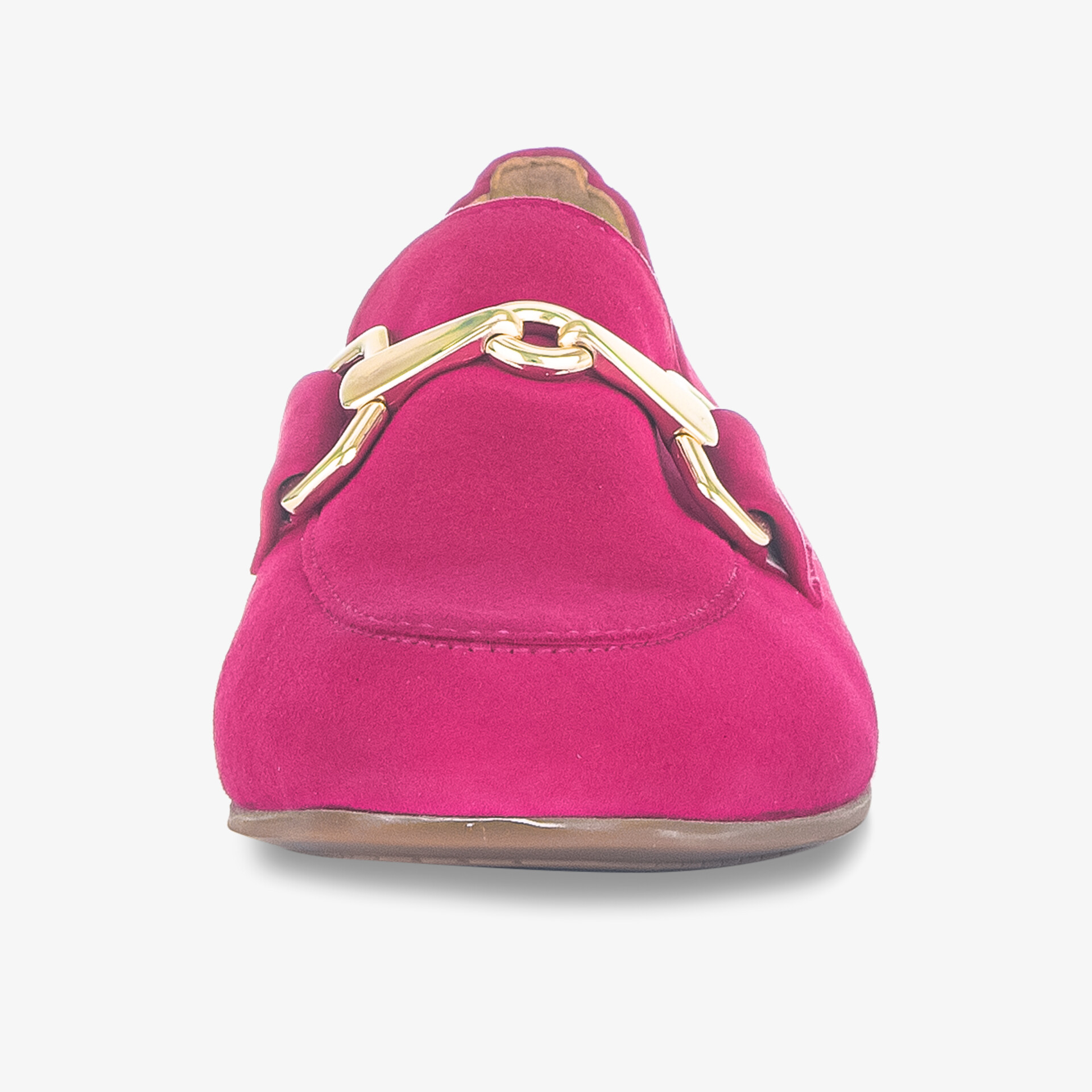 Eleganter pinker Loafer mit goldener Schnalle, perfekter Tragekomfort und stilvolles Design.