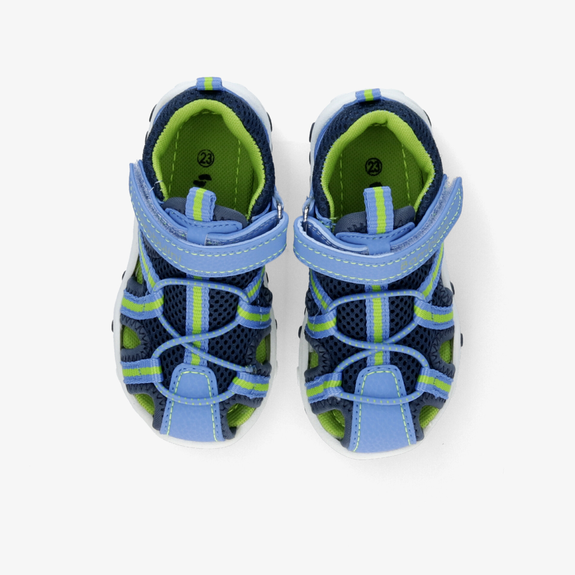 Leichte, atmungsaktive Kindersandalen in Blau-Grün mit verstellbaren Klettverschlüssen und rutschfester Sohle