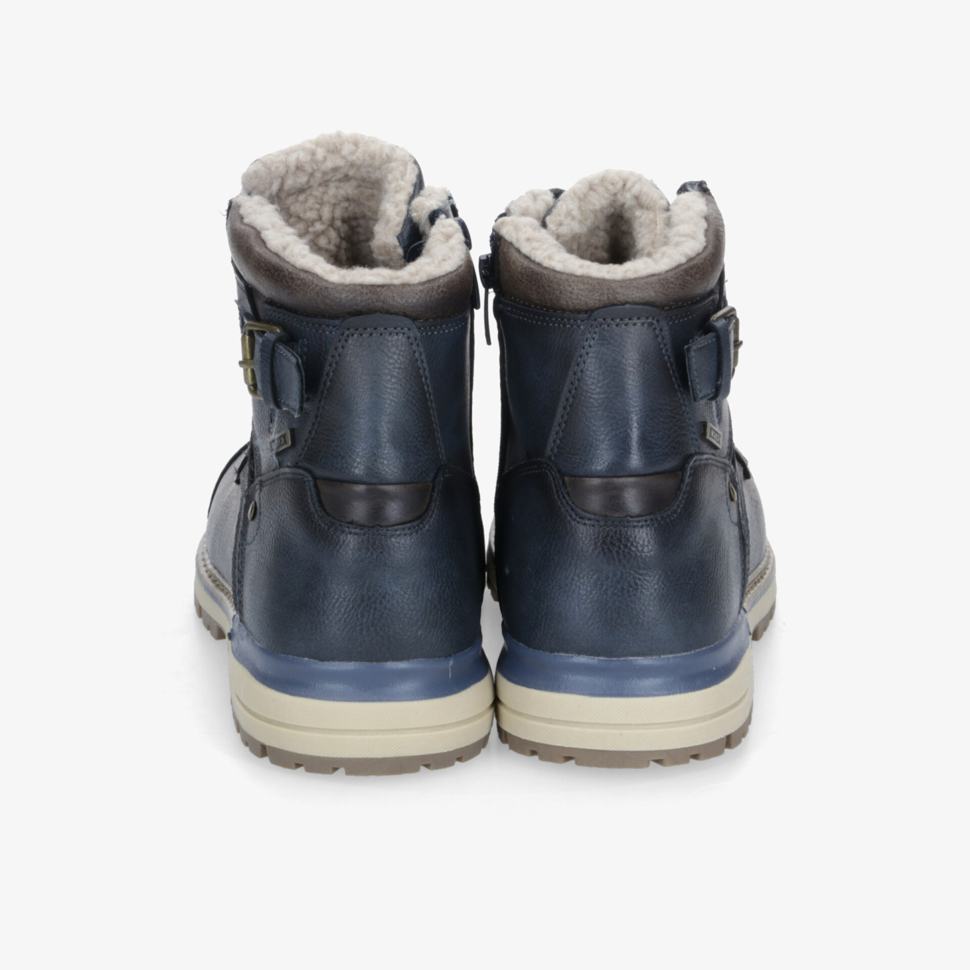 Stabile blaue Winterstiefel mit warmer Fütterung und rutschfester Sohle, ideal für kalte und nasse Bedingungen