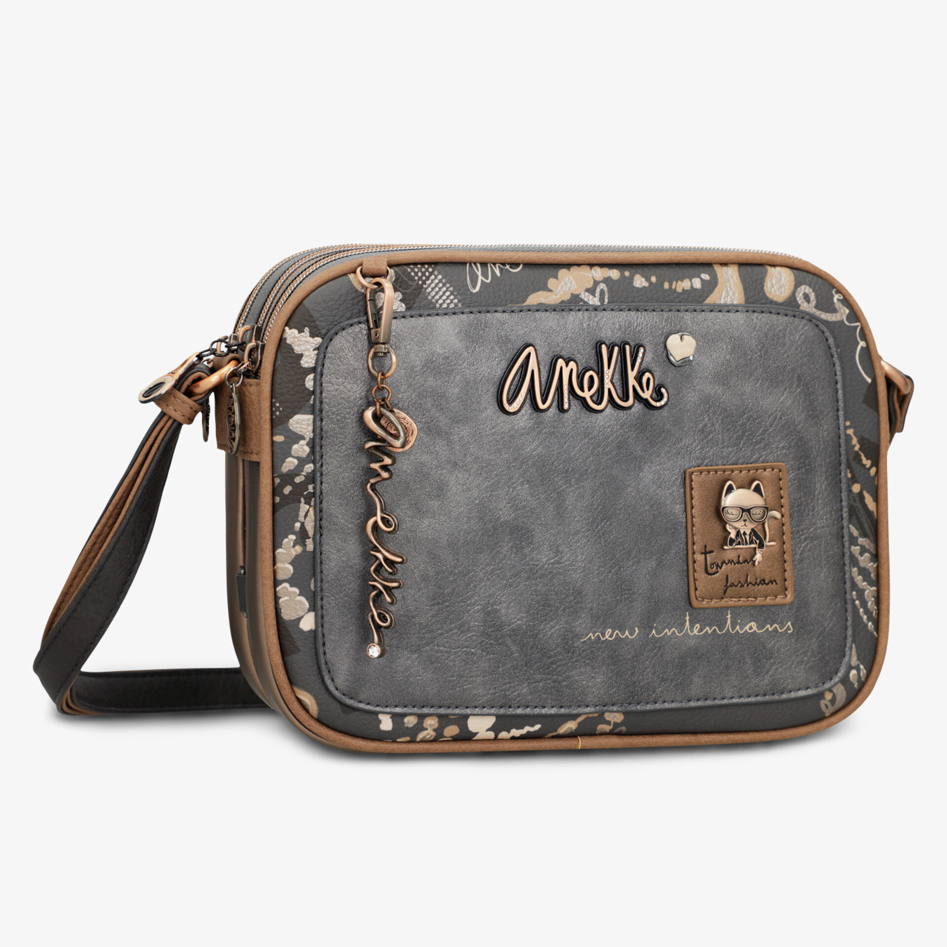 Kompakte Umhängetasche mit Reißverschluss, stilvolles Design und dezente Musterung für Alltag und Freizeit