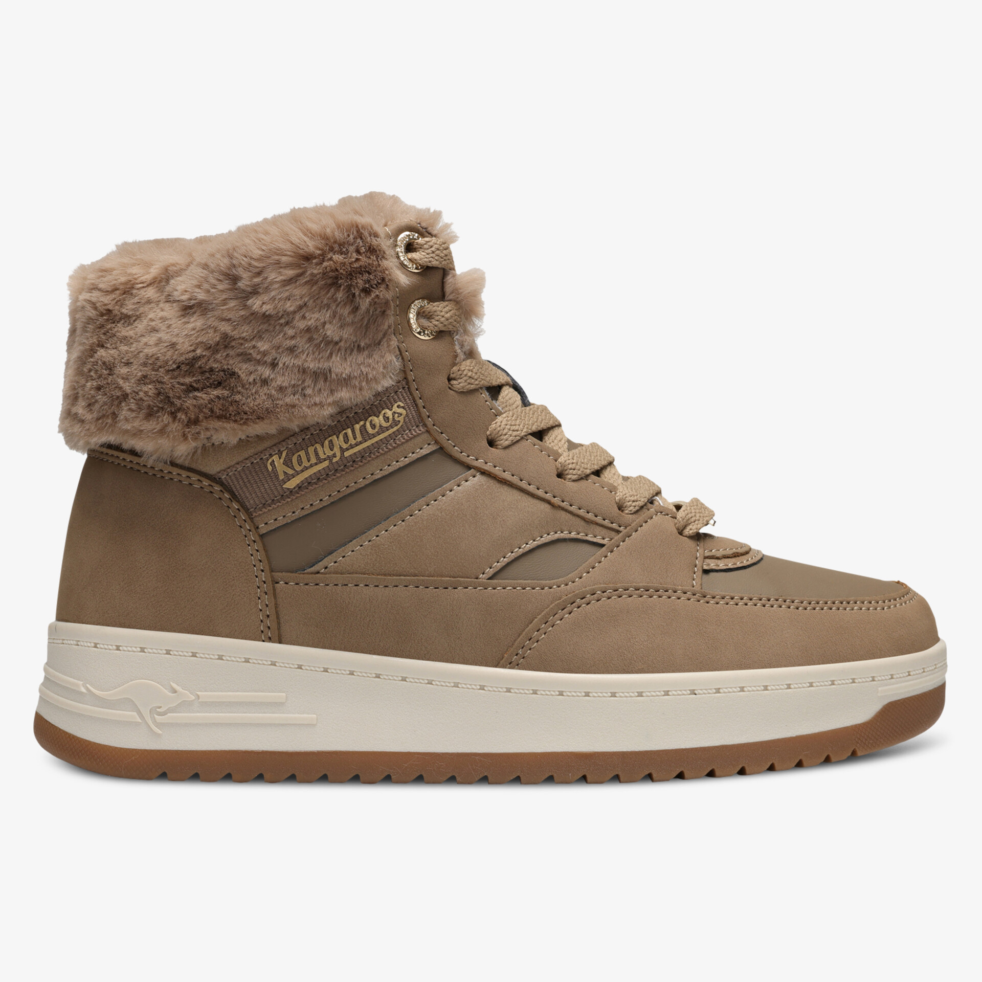 Robuster und bequemer Winterstiefel mit warmem Fellkragen und rutschfester Sohle für kalte Tage