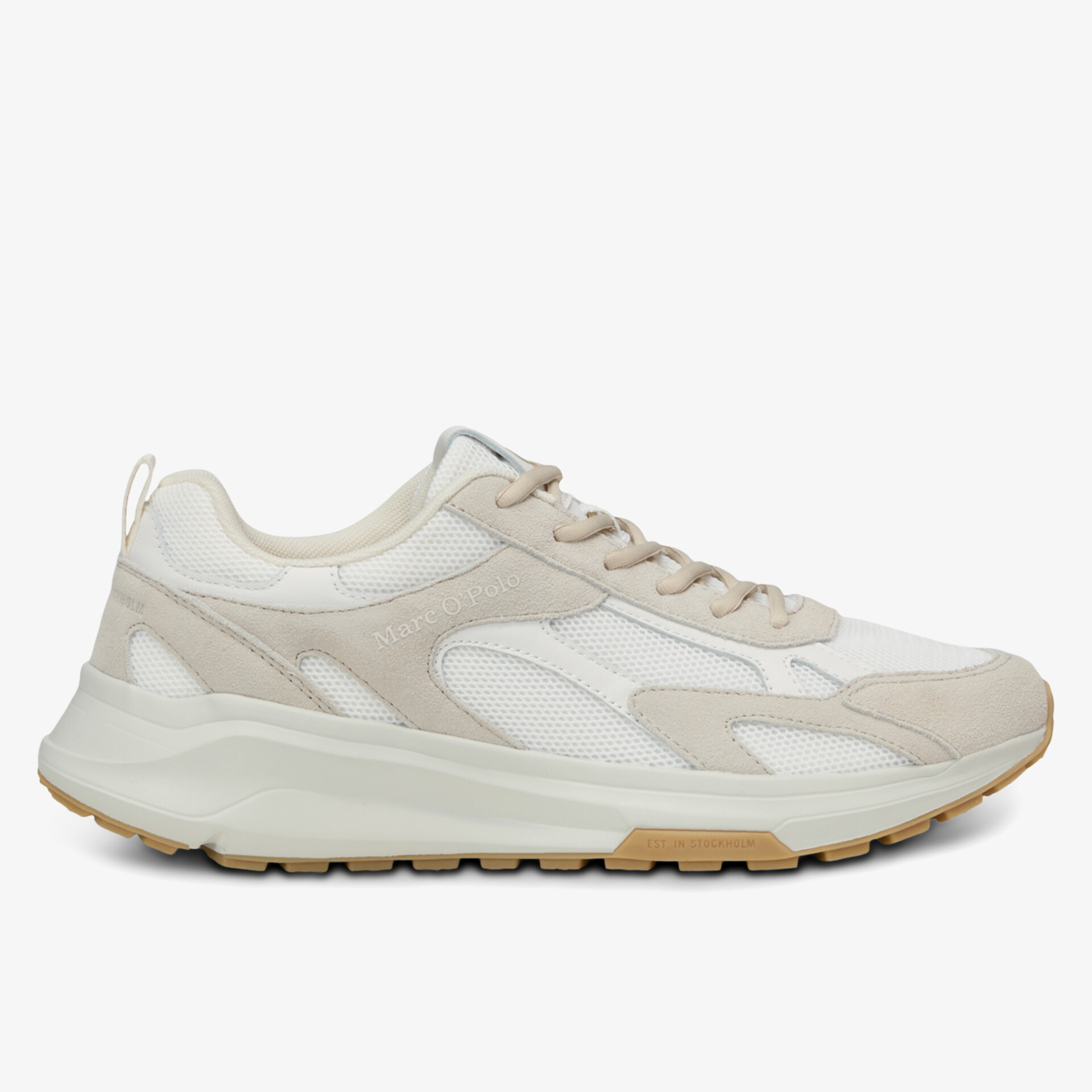 Moderner leichter Sneaker mit bequemer Passform und atmungsaktivem Material in neutralen Farbtönen