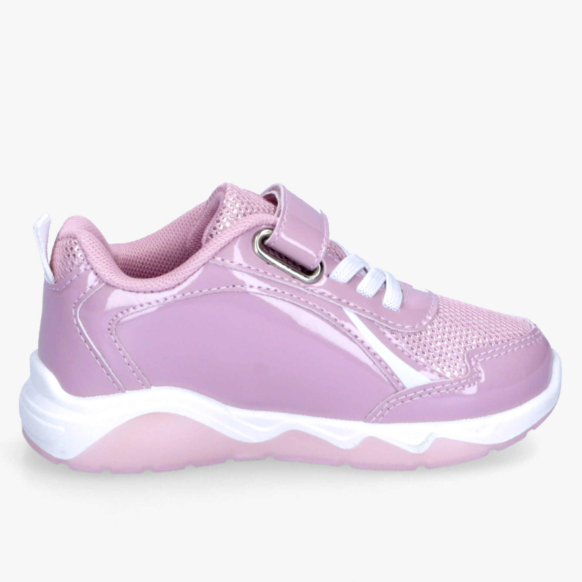 Bequemer pinker Sneaker mit Klettverschluss und rutschfester Sohle für sportlichen Alltag.