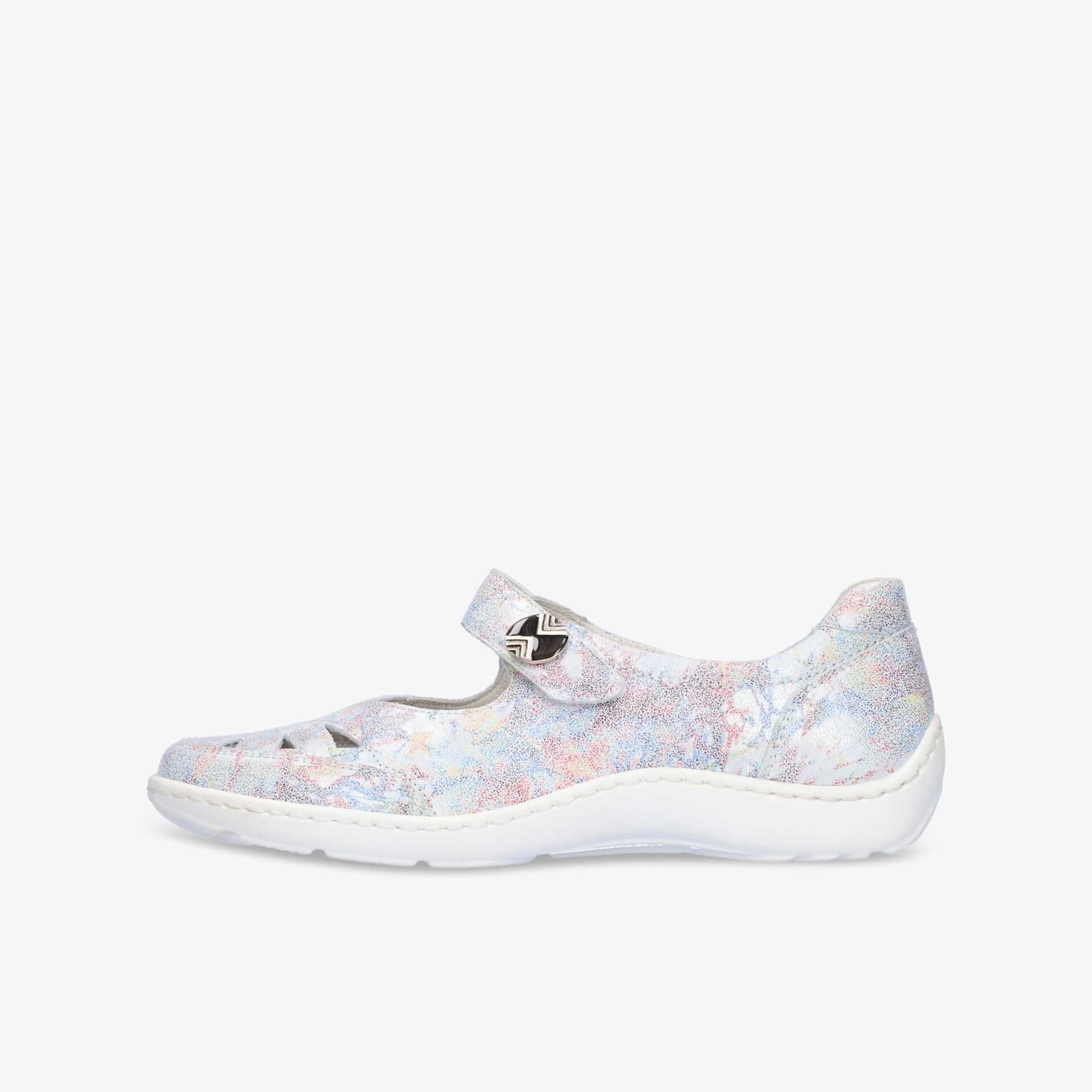 Leichter, bequemer Ballerina mit flexiblem Sohlenprofil und verstellbarem Riemen in modischem Blauton