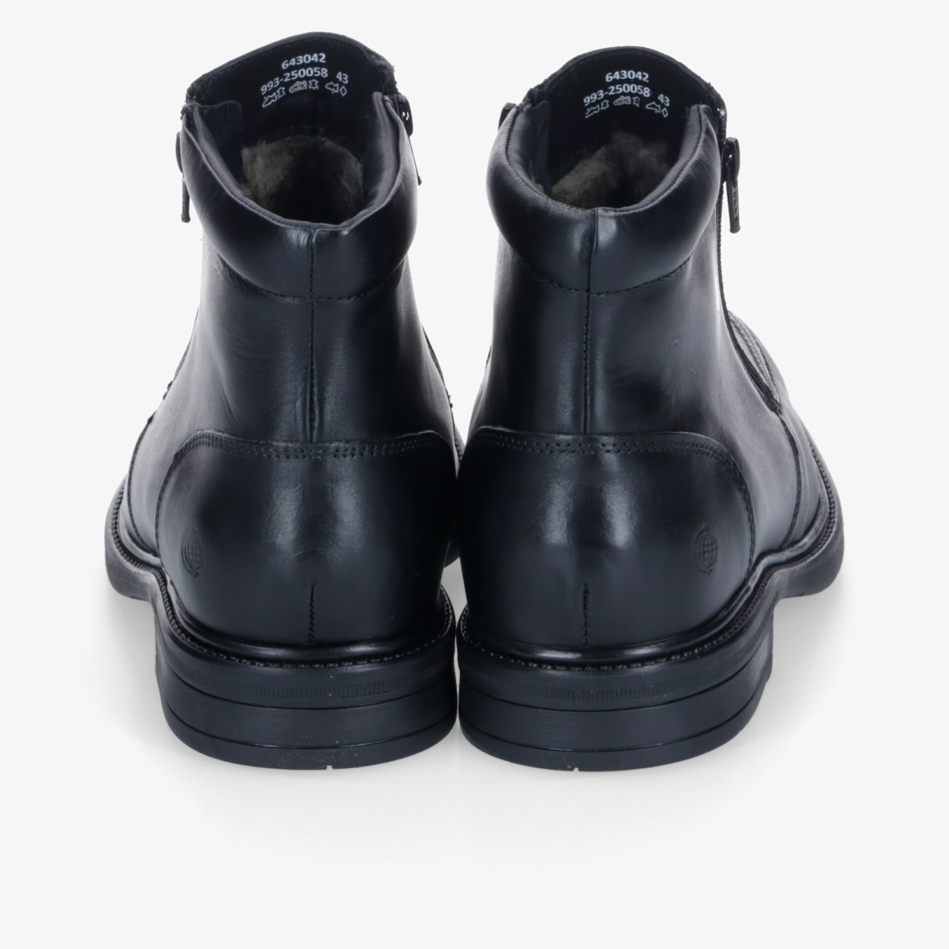Elegante schwarze Lederoptik-Stiefeletten mit robustem Reißverschluss für Komfort und Stil.
