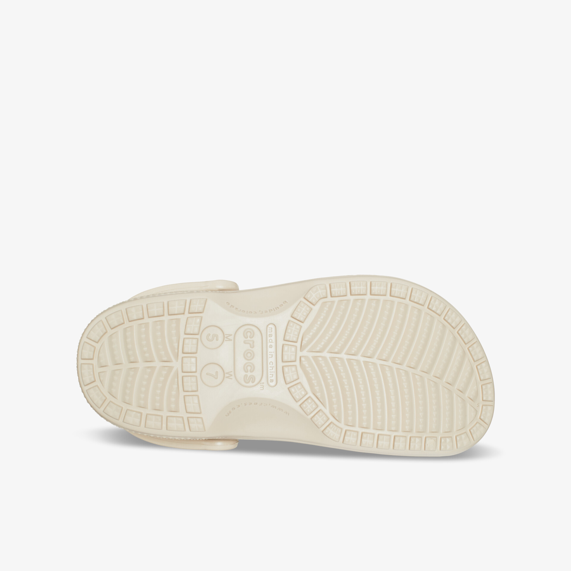 Ausgeprägtes Sohlenprofil in Beige für rutschfesten Halt und hohen Tragekomfort