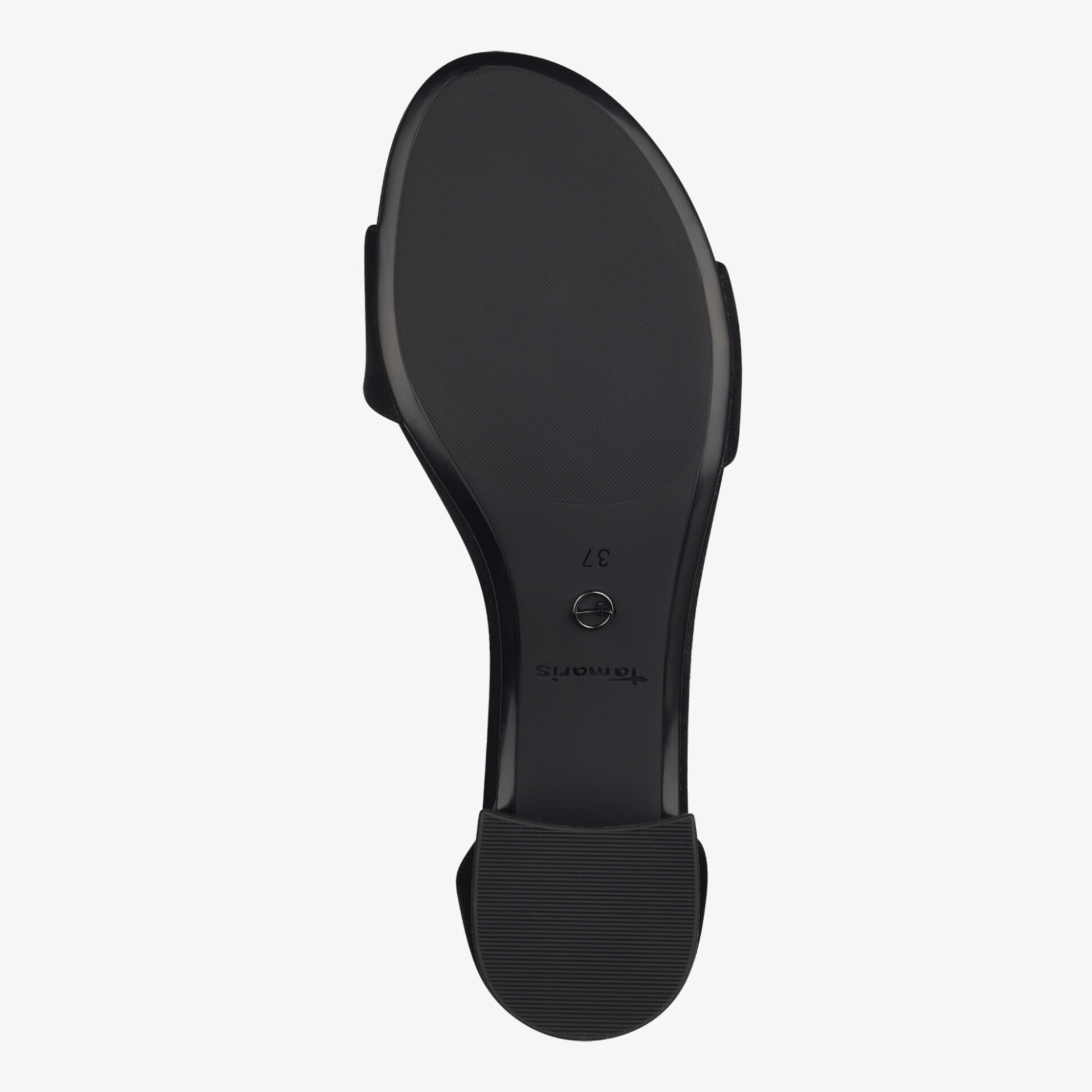 Schlichte schwarze Schuhsohle, die Komfort und Stil vereint, perfekt für jeden Anlass.