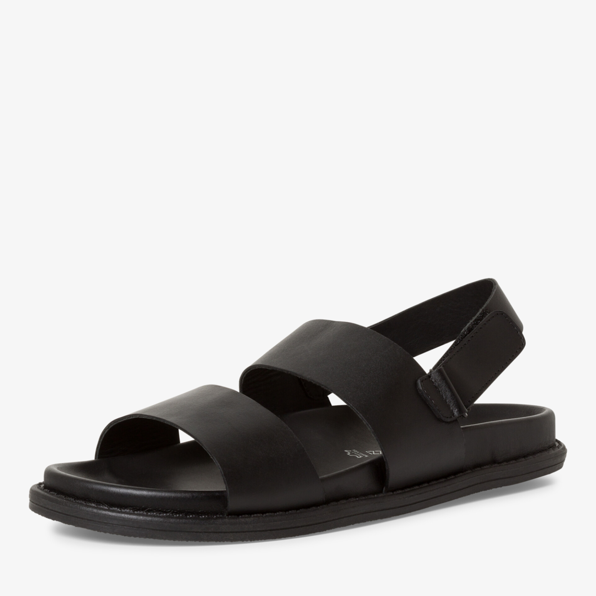 Schwarze bequeme Sandale mit verstellbaren Riemen und rutschfester Sohle, ideal für komfortablen Halt