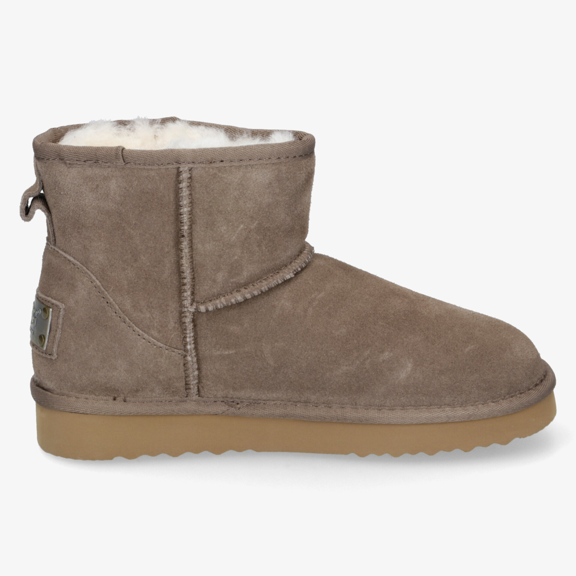 Warmer grauer Winterstiefel mit weichem Innenfutter und rutschfester Sohle, bequem und robust für kalte Tage