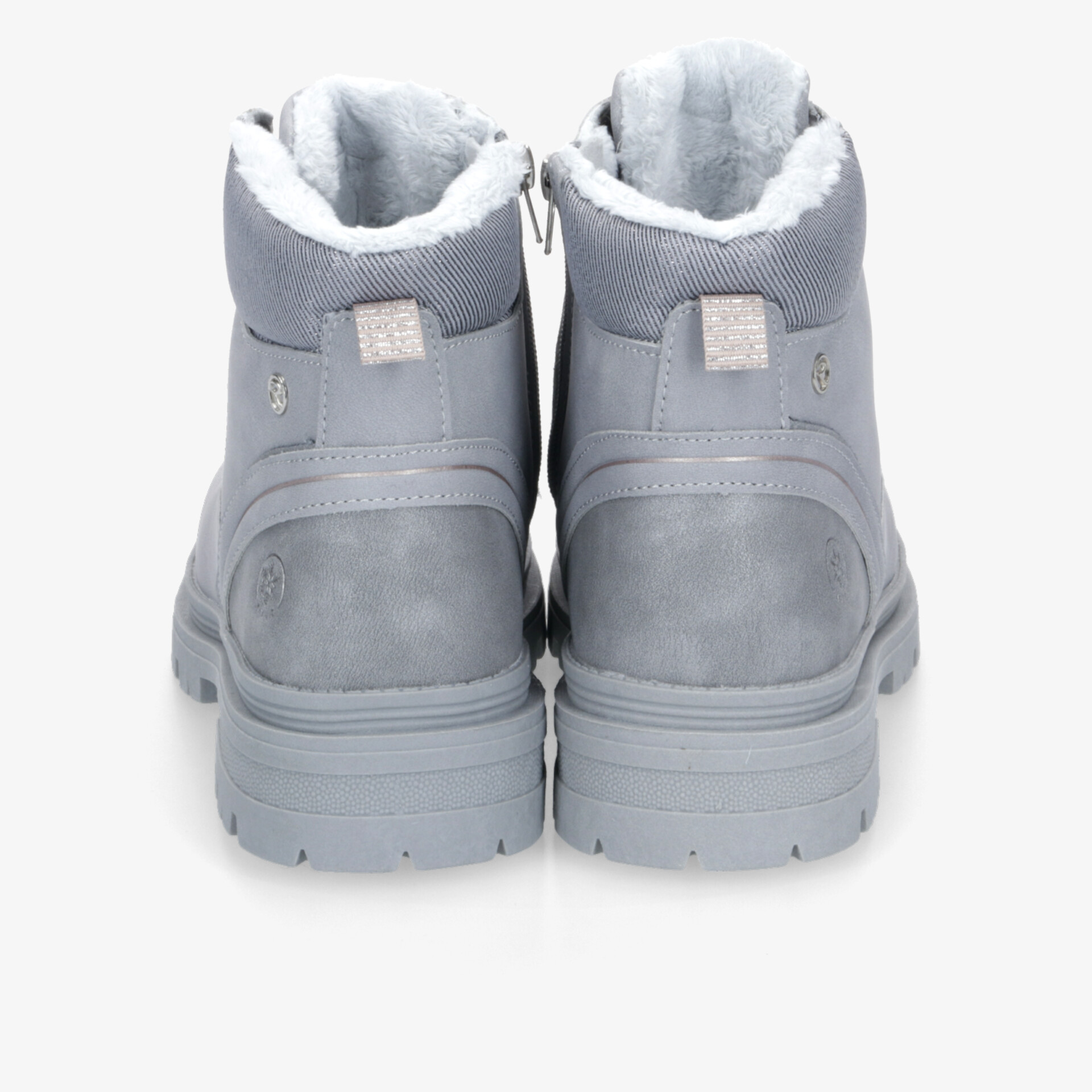 Robuste graue Winterstiefel mit warmem Innenfutter und praktischem Reißverschluss, rutschfeste Sohle für sicheren Halt