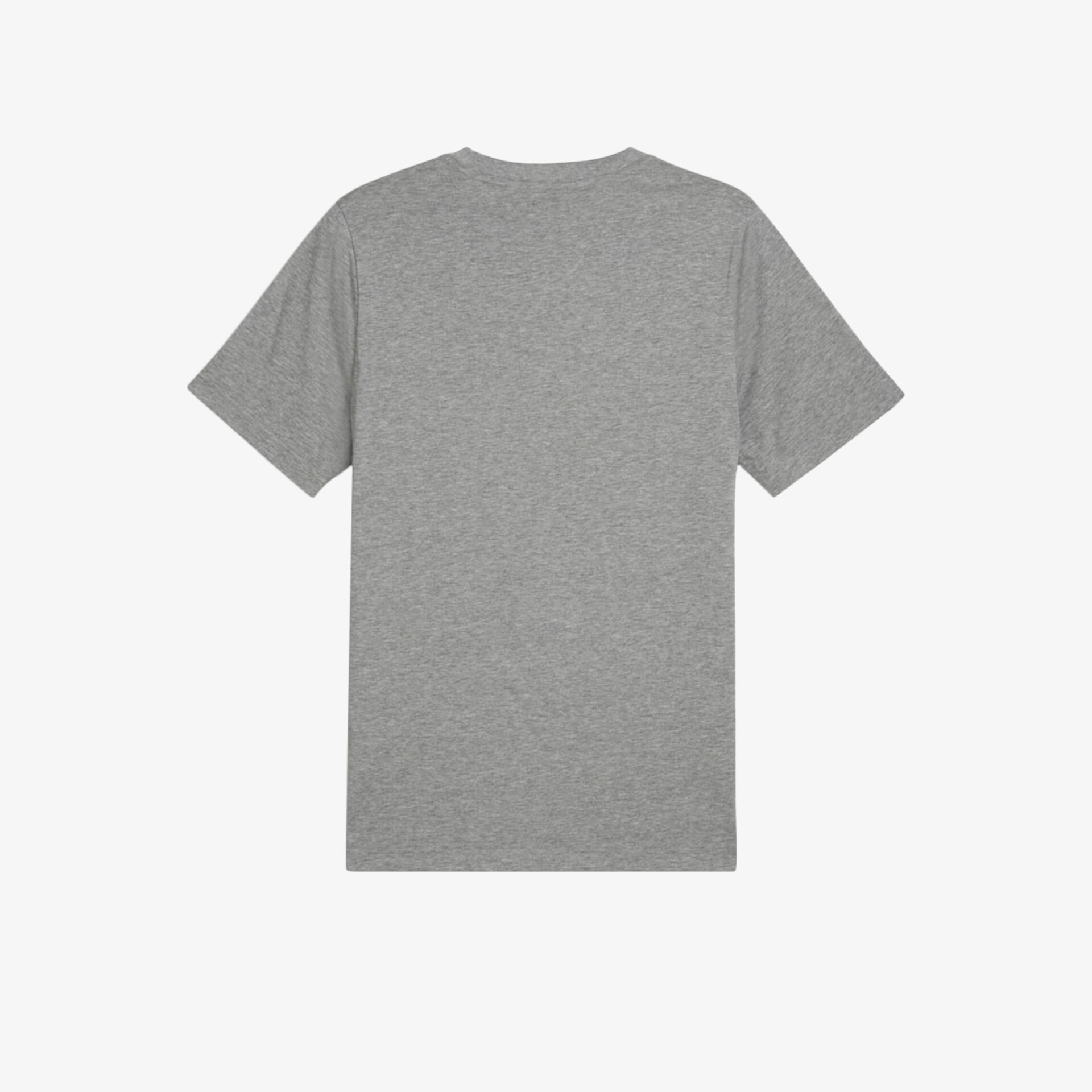 Graues T-Shirt mit kurzer Ärmellänge in schlichter Rückansicht, bequem und vielseitig tragbar