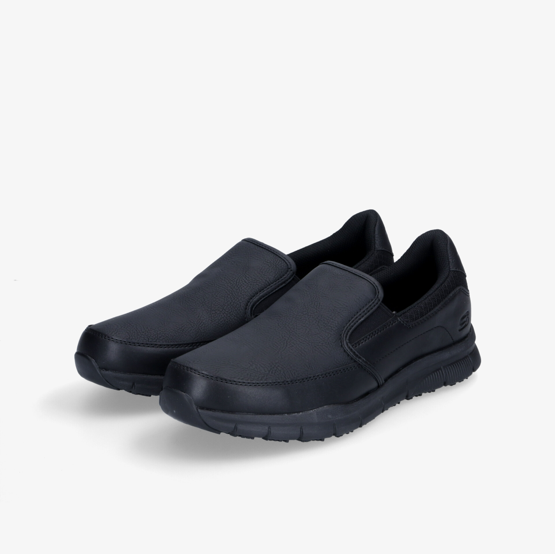 Komfortable Slip-On-Schuhe in elegantem Schwarz mit robuster Sohle und modernem Design.