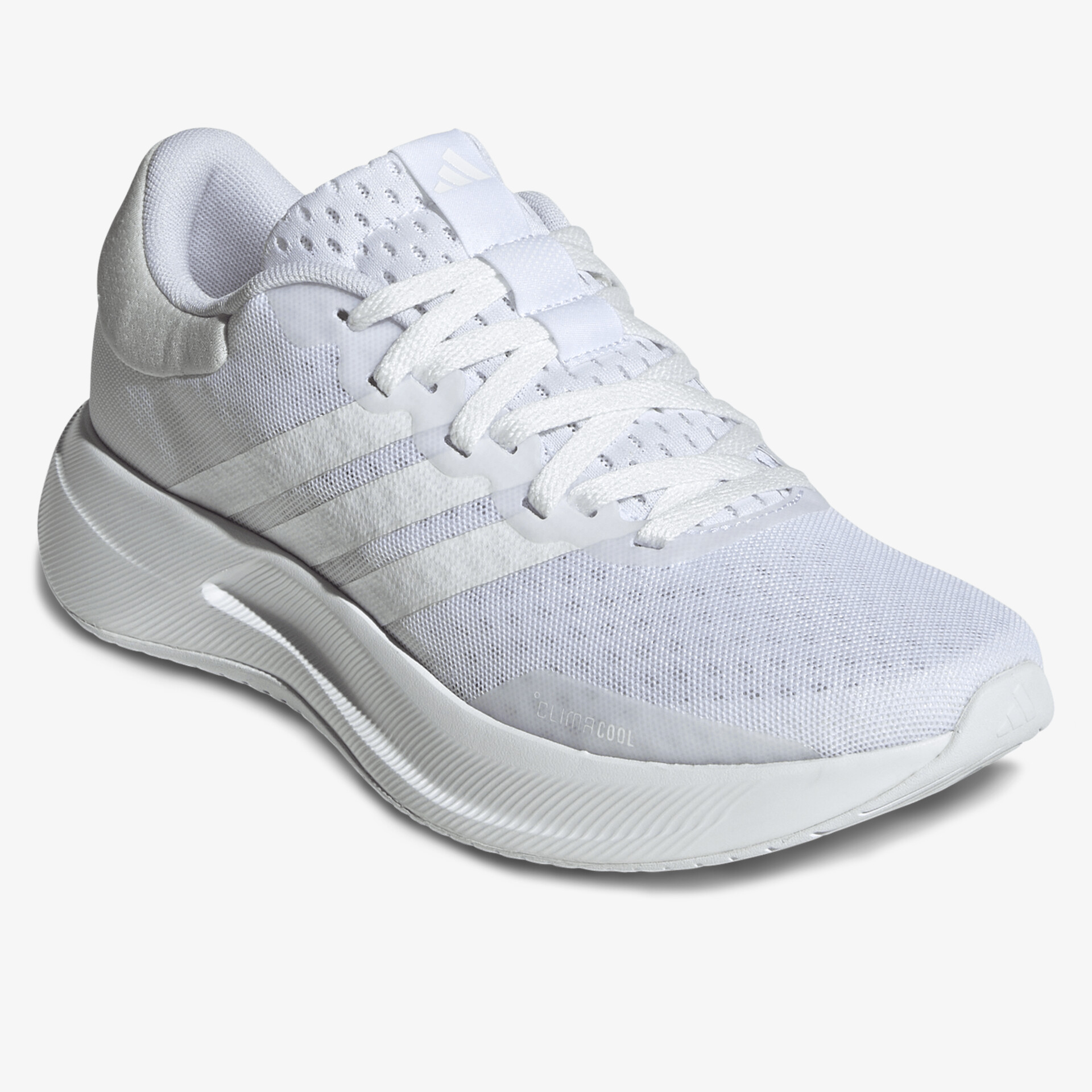 Leichter weißer Sneaker mit atmungsaktivem Material und flexibler Sohle, ideal für sportlichen Komfort