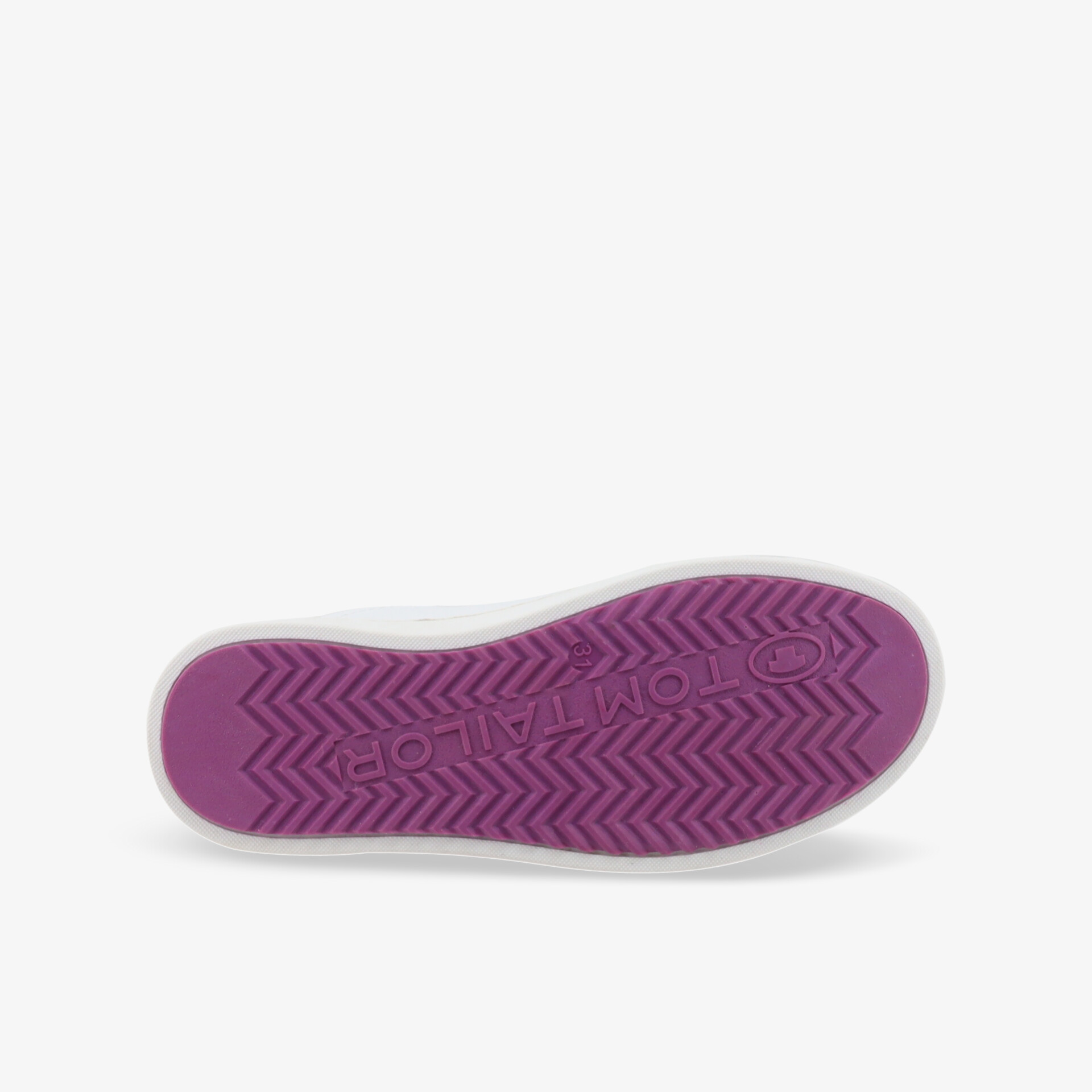 Robuste lila Profilsohle eines Schuhs für optimalen Grip und langlebigen Komfort