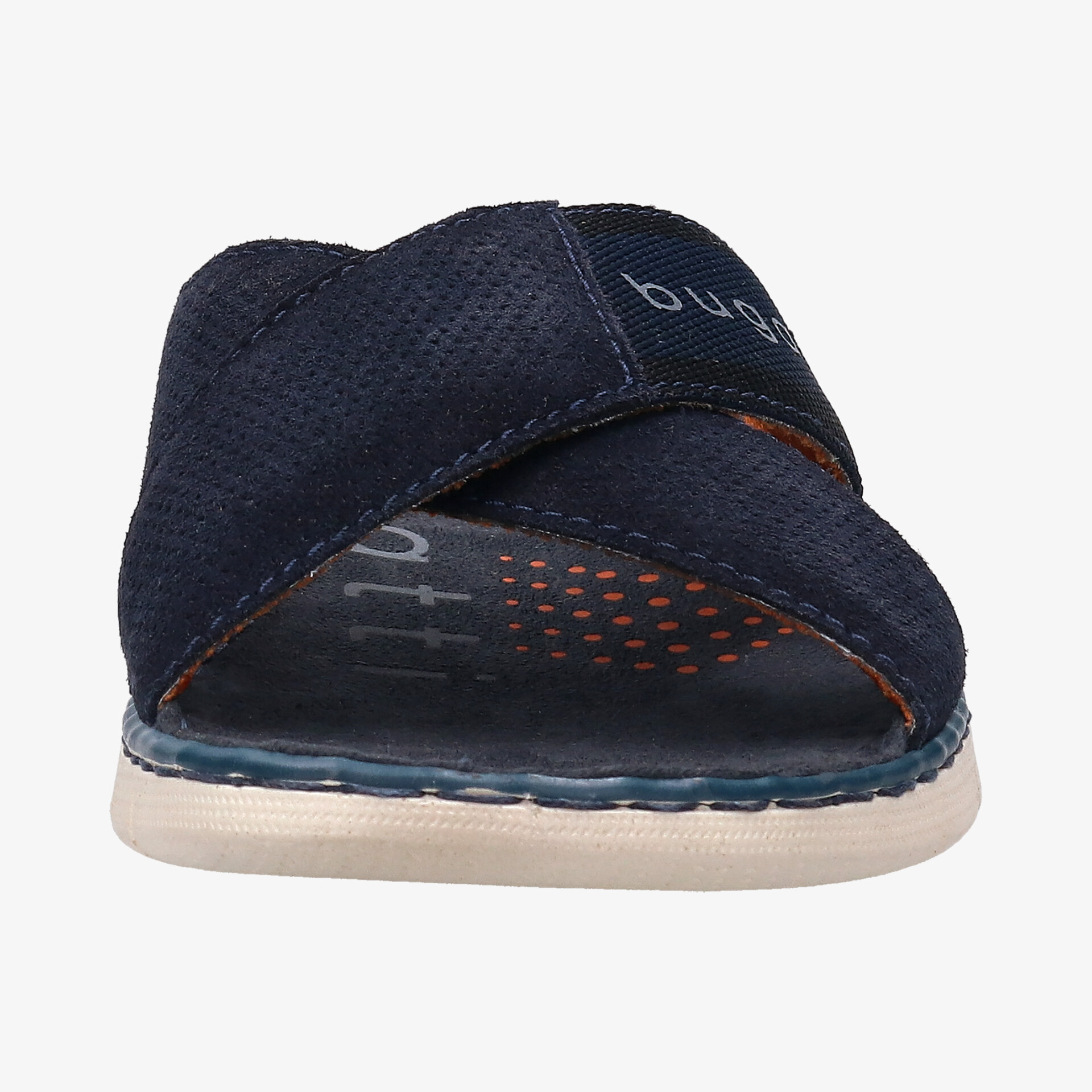 Offene Sandale in navyblau mit weichem Fußbett und leichter Sohle, ideal für komfortablen Tragekomfort