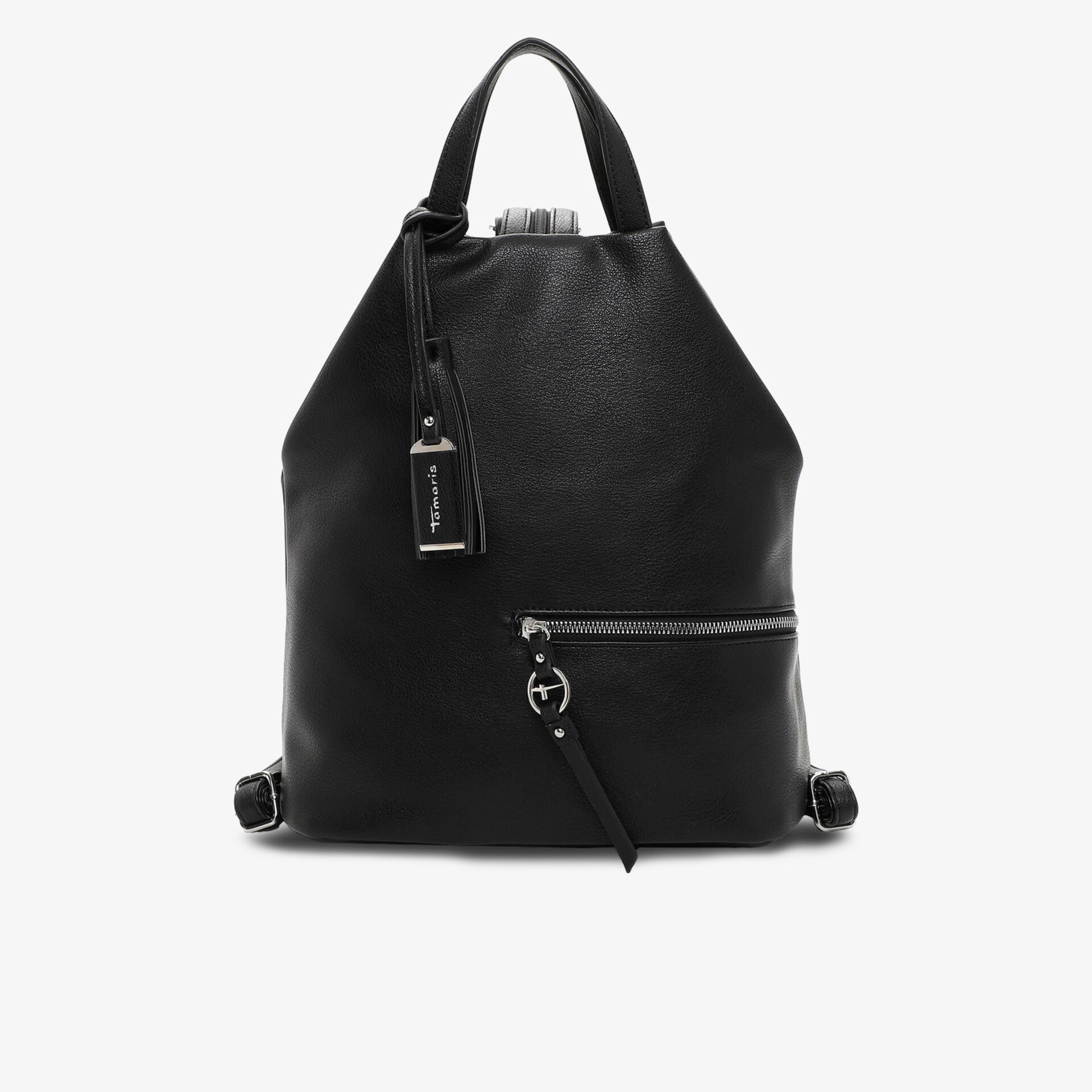 Moderner schwarzer Rucksack mit robustem Material und praktischer Fronttasche für vielseitigen Einsatz