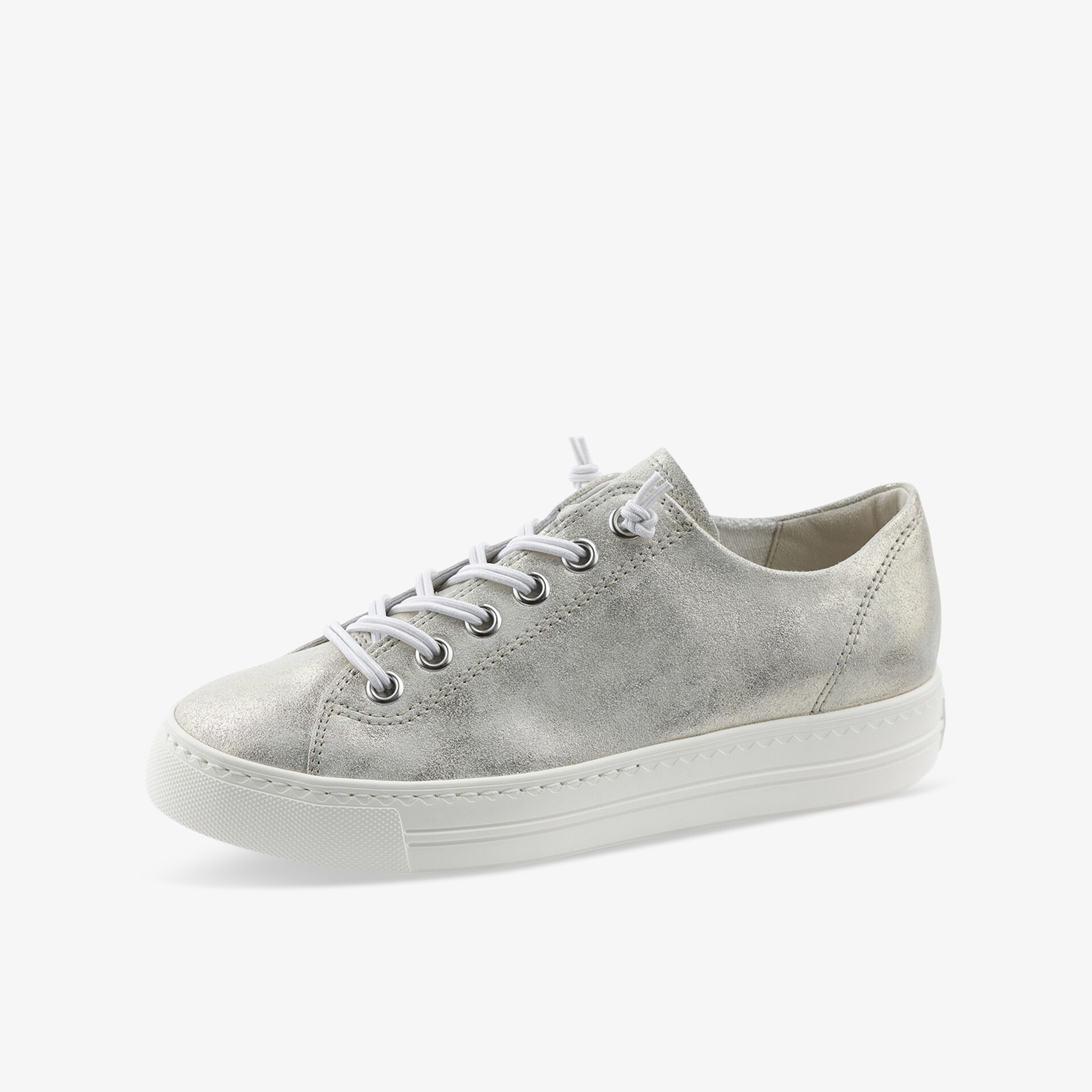 Moderner weißer Sneaker aus Leder mit rutschfester Sohle und stilvollem Design für ein bequemes Tragegefühl.