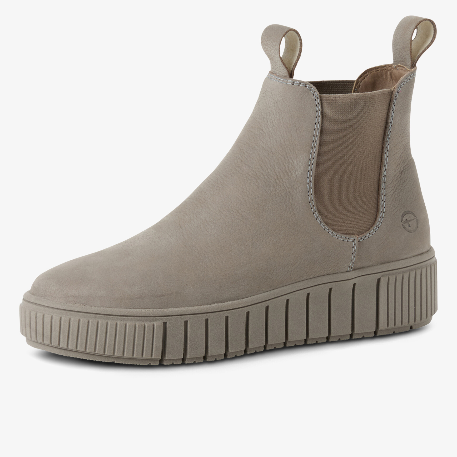 Bequemer, schlichter Stiefel mit elastischen Seitenteilen und rutschfester Laufsohle in modernem Design