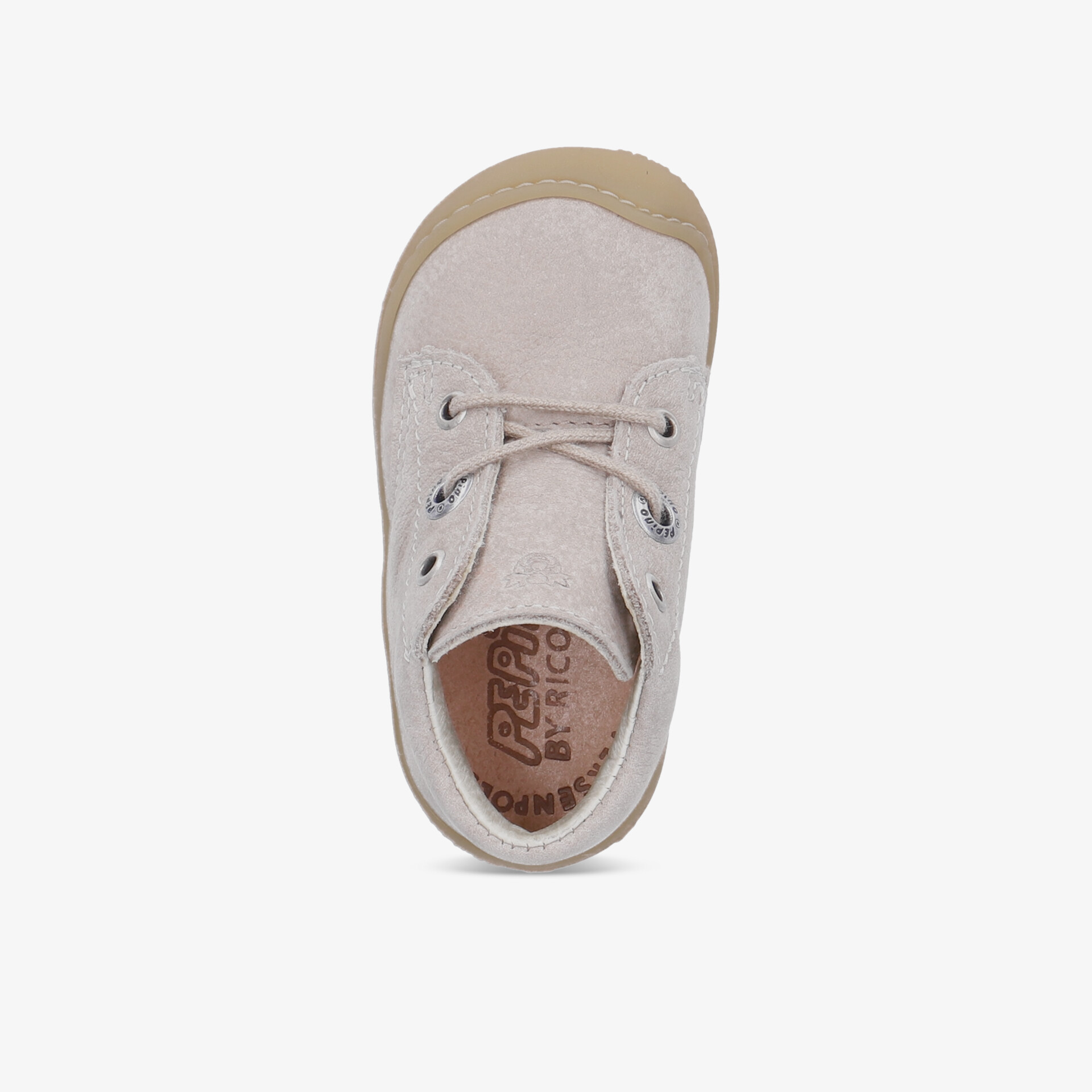 Moderner leichter Sneaker mit flexibler Sohle und bequemer Passform, Draufsicht auf das Modell mit Schnürung