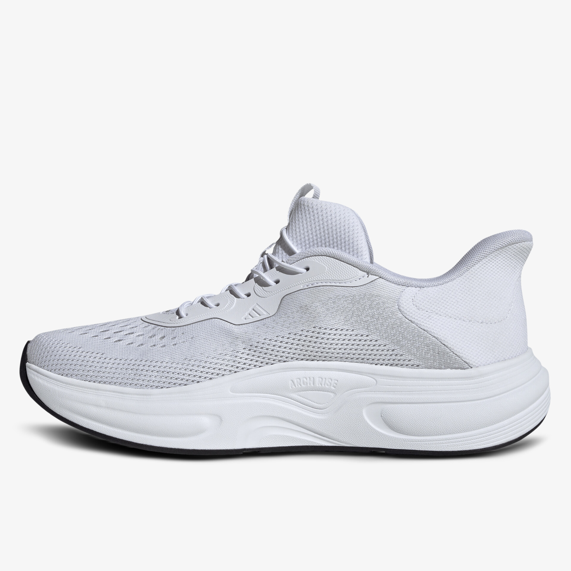 Moderner atmungsaktiver leichter Sneaker mit komfortabler gepolsterter Sohle und flexibler Laufsohle, seitliche Ansicht