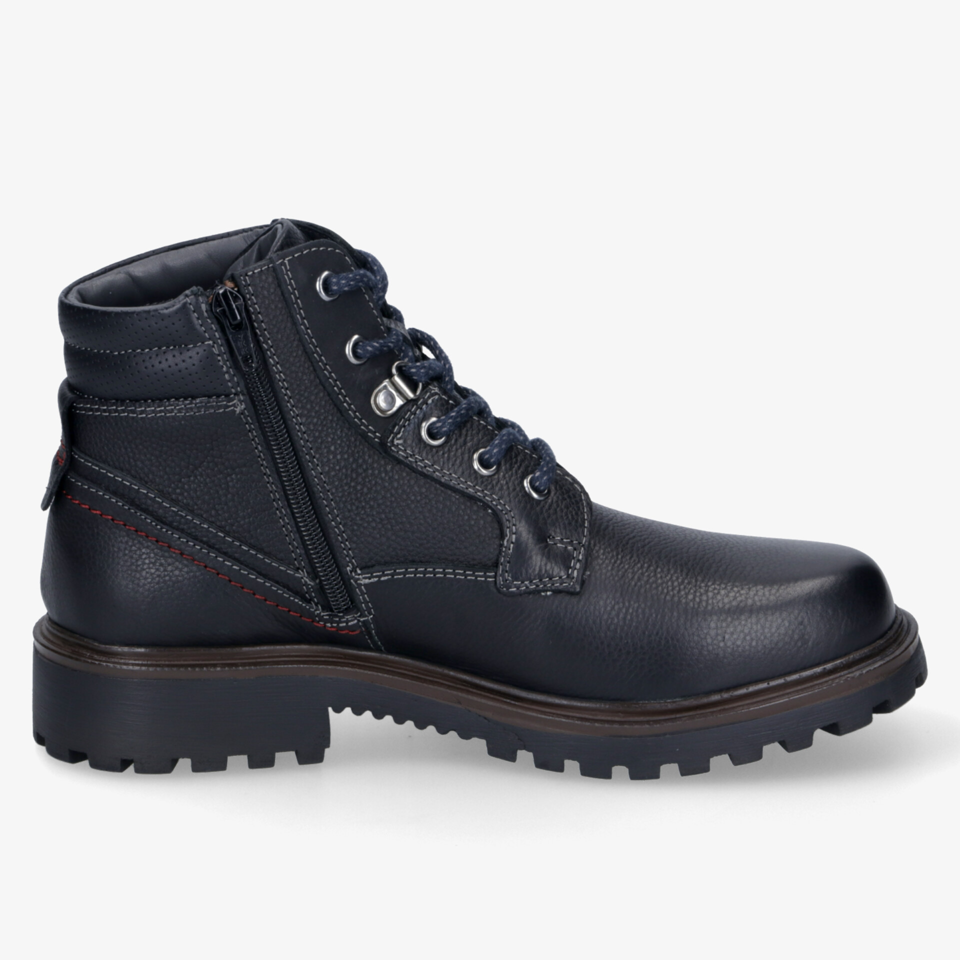 Elegante schwarze Stiefel mit Reißverschluss und robuster Sohle, ideal für Komfort und Stil bei jedem Anlass.