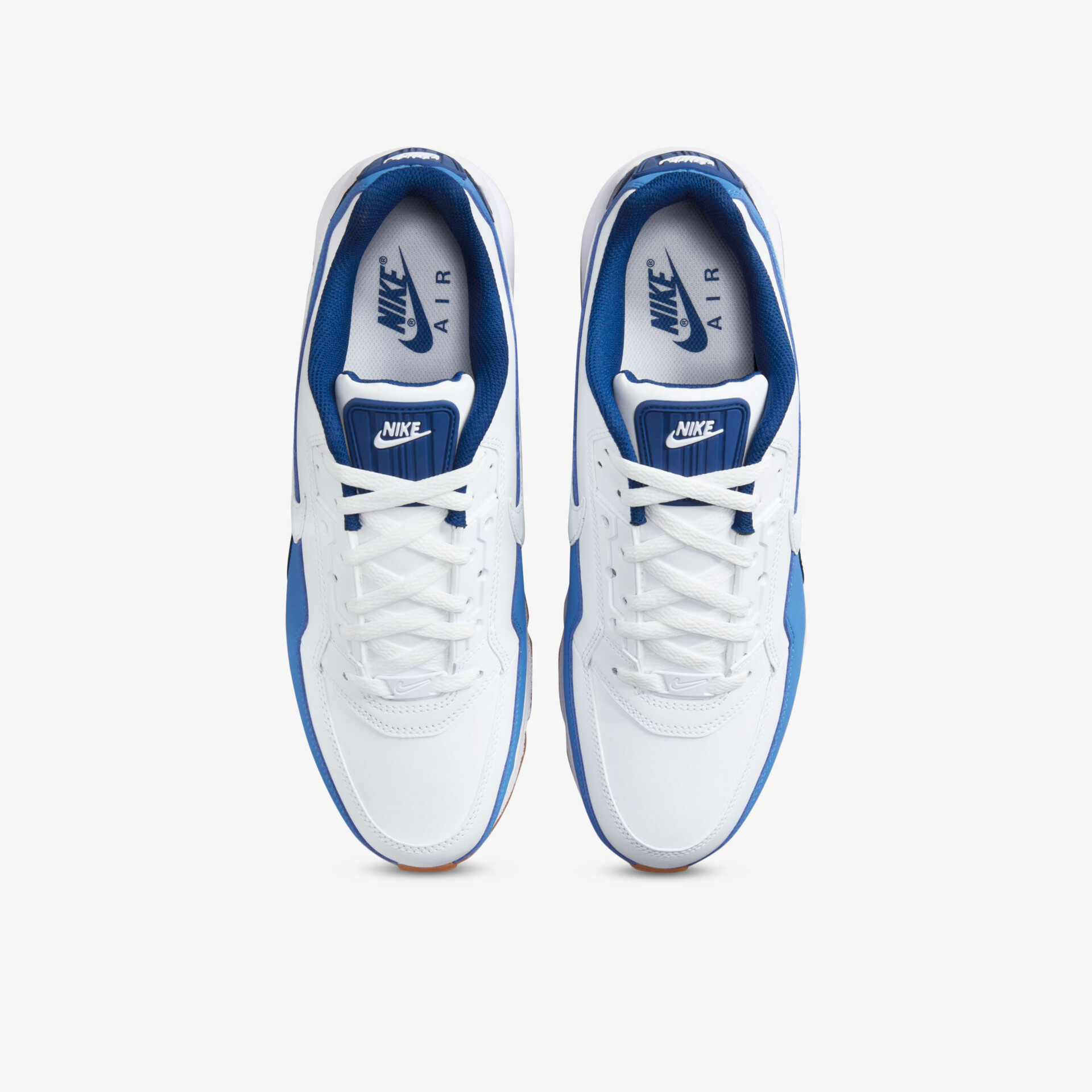 Stilvolle weiße Sneaker mit blauen Akzenten, ideal für sportliche Aktivitäten und täglichen Komfort.