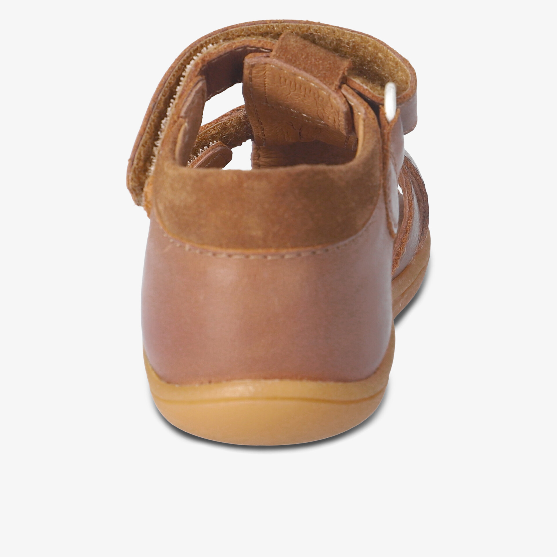 Robuster, klassischer Schuh mit bequemem Sitz und rutschfester Sohle, Rückansicht gut sichtbar