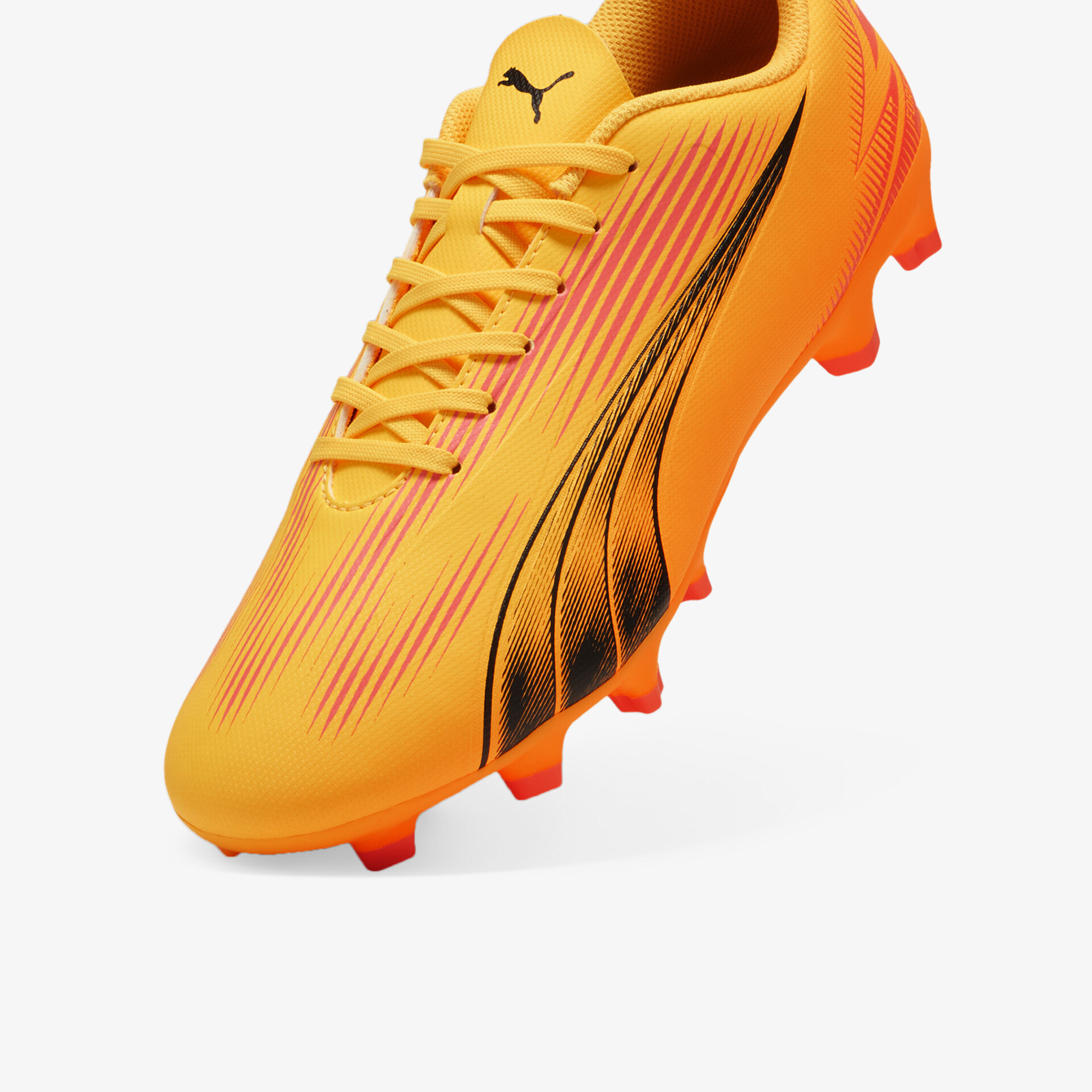 Leichter und robuster helloranger Fußballschuh mit Profilsohle und schnürverschluss für optimale Leistung