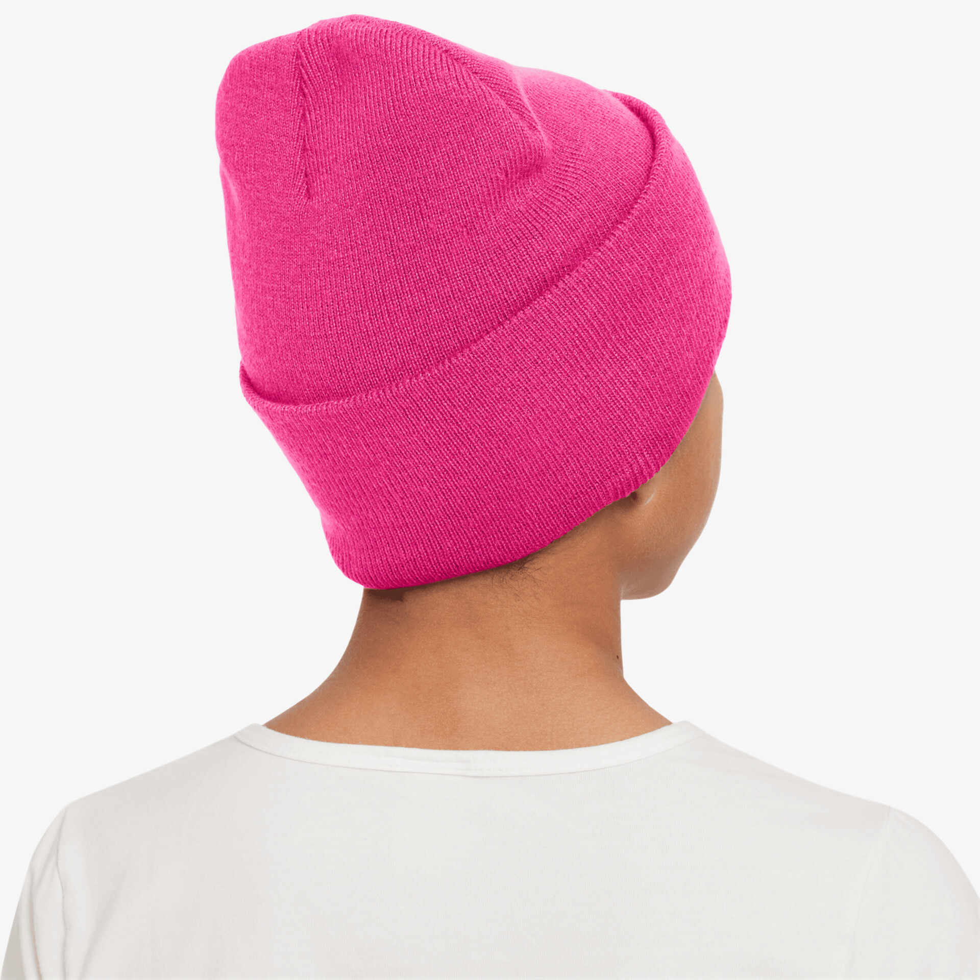 Warme pinke Strickmütze, weich und elastisch, perfekter Kopfschutz an kalten Tagen