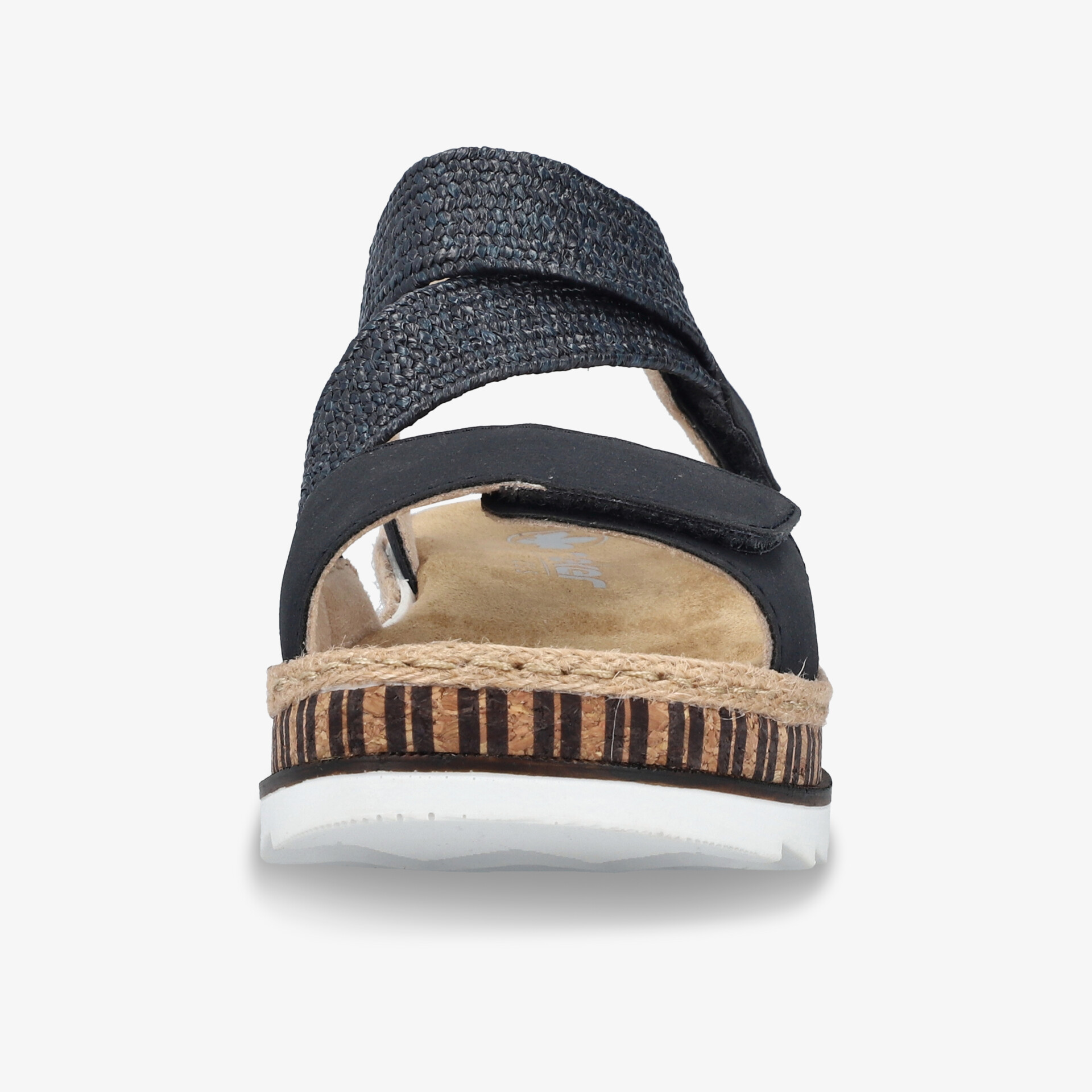 Schwarze Sandale mit verstellbarem Riemen und profilierter, leichter Sohle für optimalen Tragekomfort