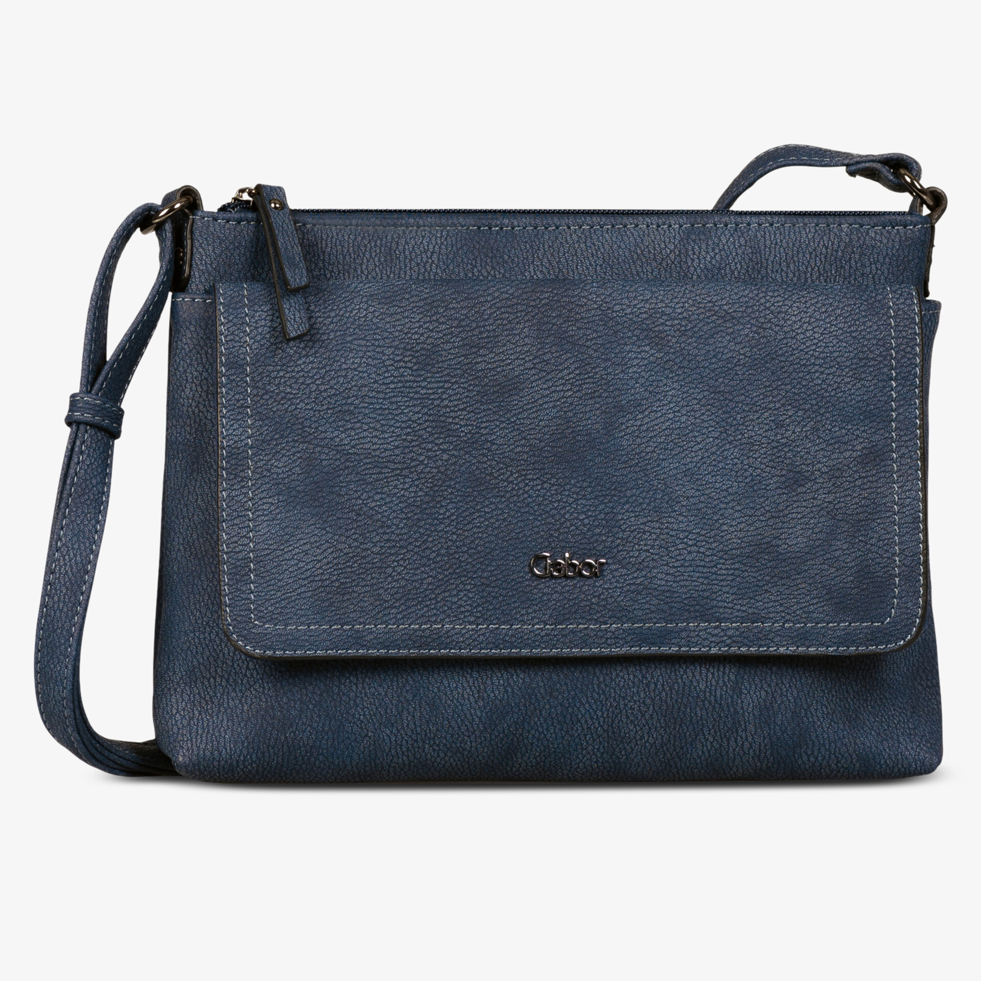 Dunkelblaue kompakte Umhängetasche mit elegantem Design und praktischem Verschluss