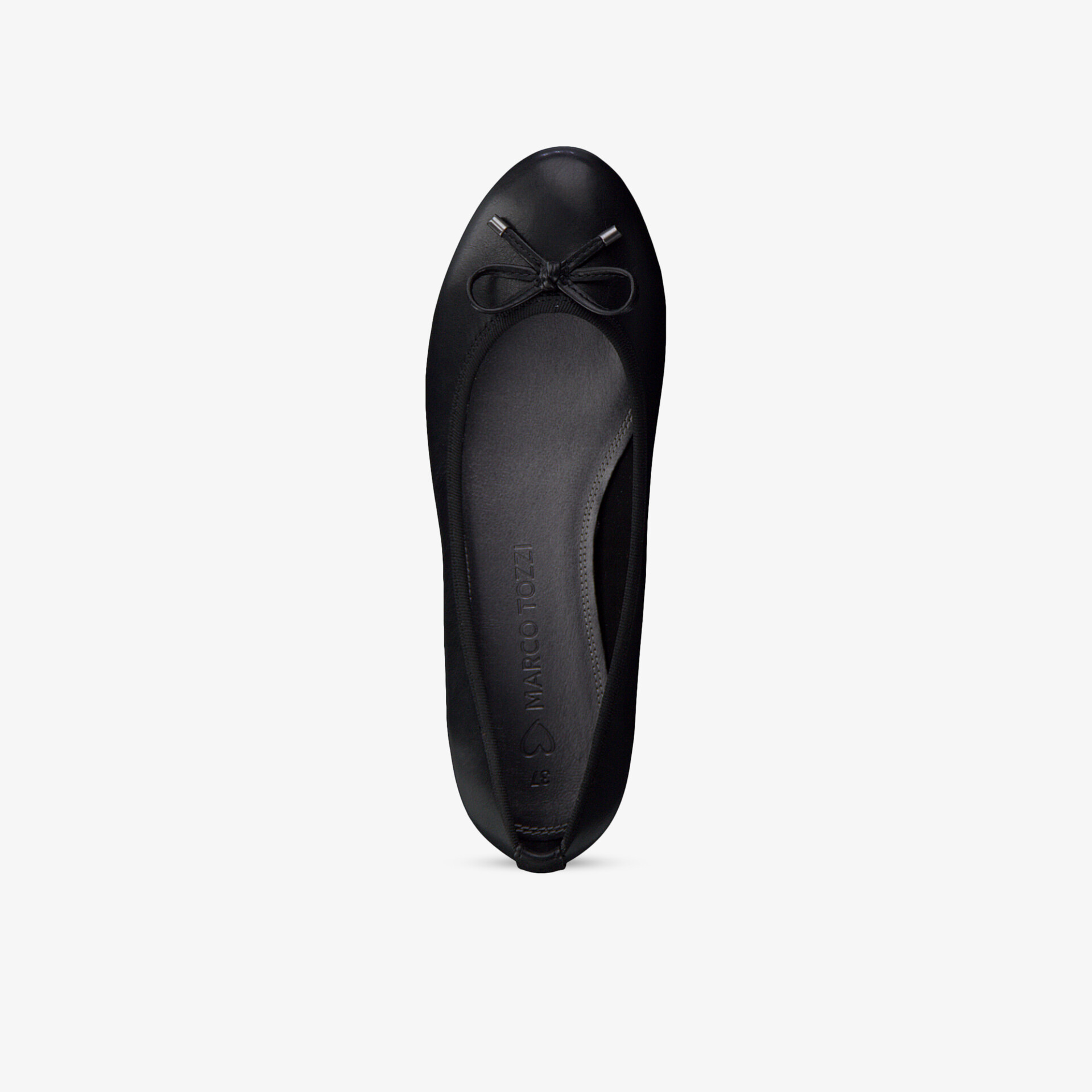 Elegante schwarze Ballerina mit Schleife, ideal für jede Gelegenheit und bequem zu tragen.