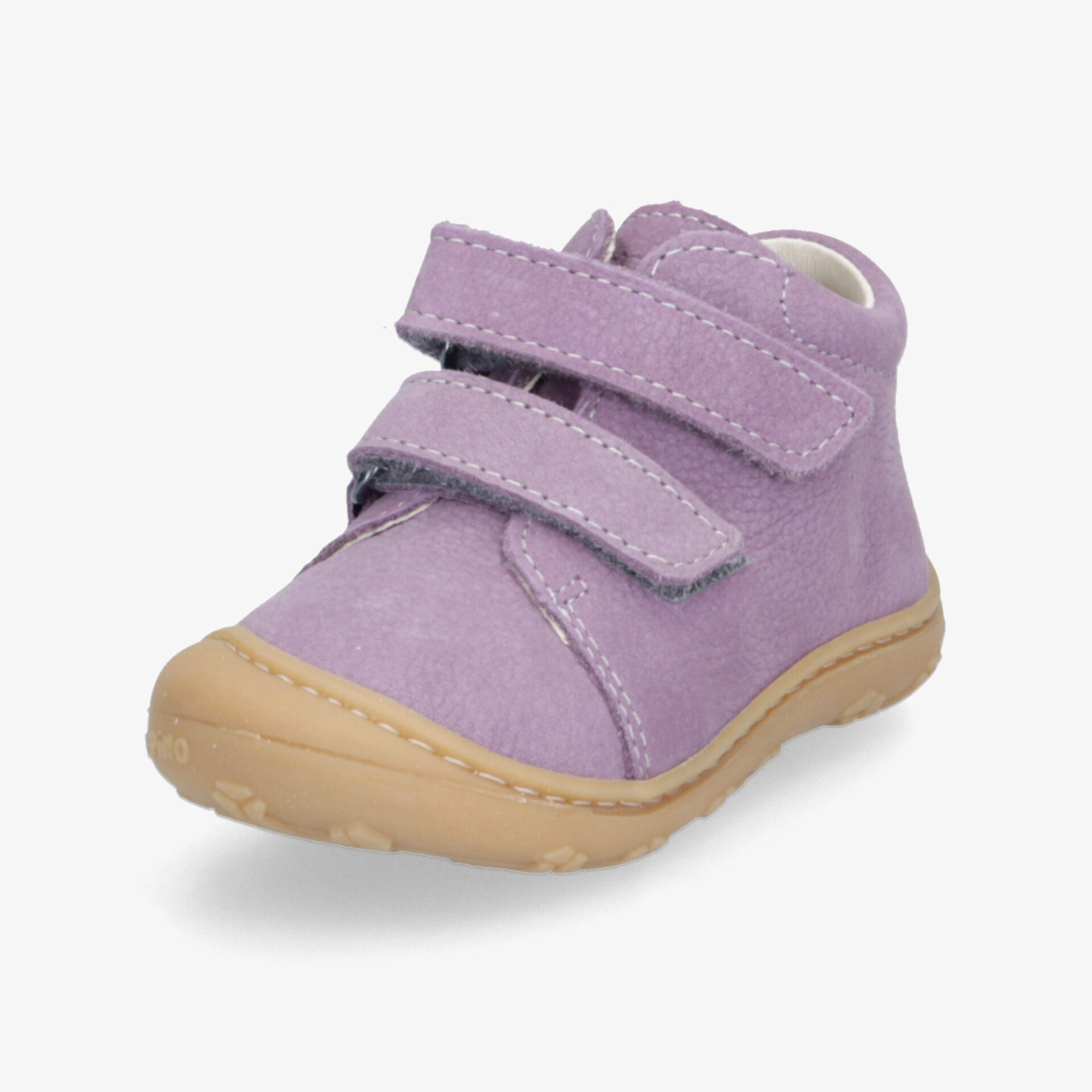 Bequemer lila Kinderschuh mit Klettverschluss und rutschfester flexibler Sohle für optimalen Halt und Komfort