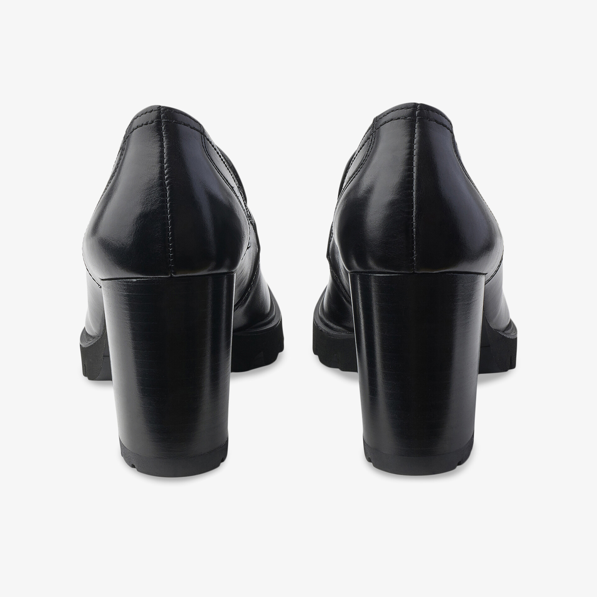 Elegante schwarze Schuhe mit stabilem Blockabsatz für stilvolle Anlässe und komfortables Tragen.