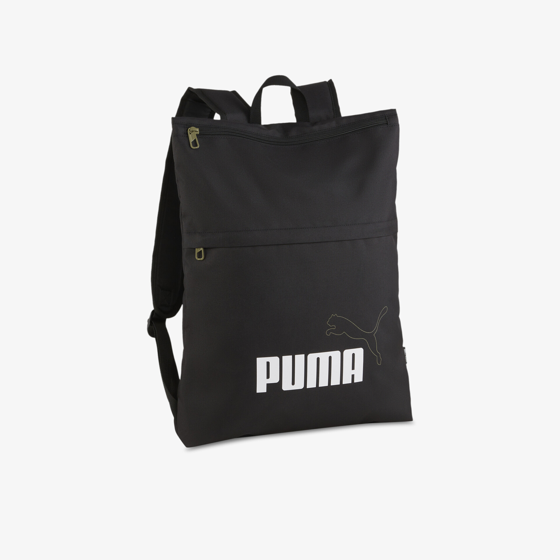 Schwarzer Puma Rucksack mit geräumigem Hauptfach und Reißverschlusstasche, leichter Tragekomfort und robuster Stoff