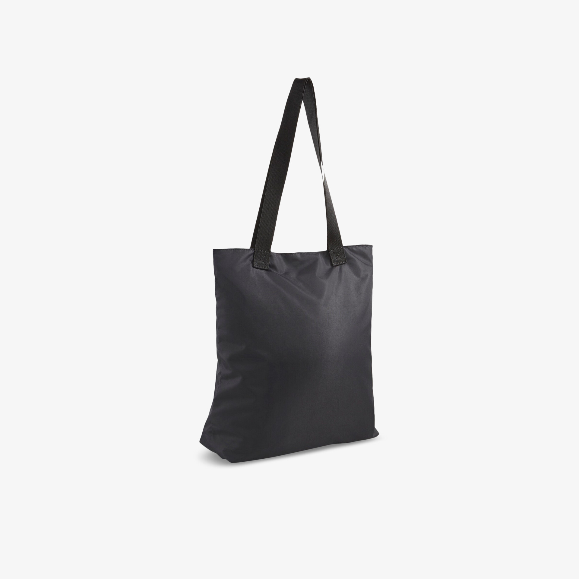 Schwarze Baumwolltasche mit stabilen Trägern, perfekt für den Einkauf oder tägliche Nutzung. Leicht und geräumig.