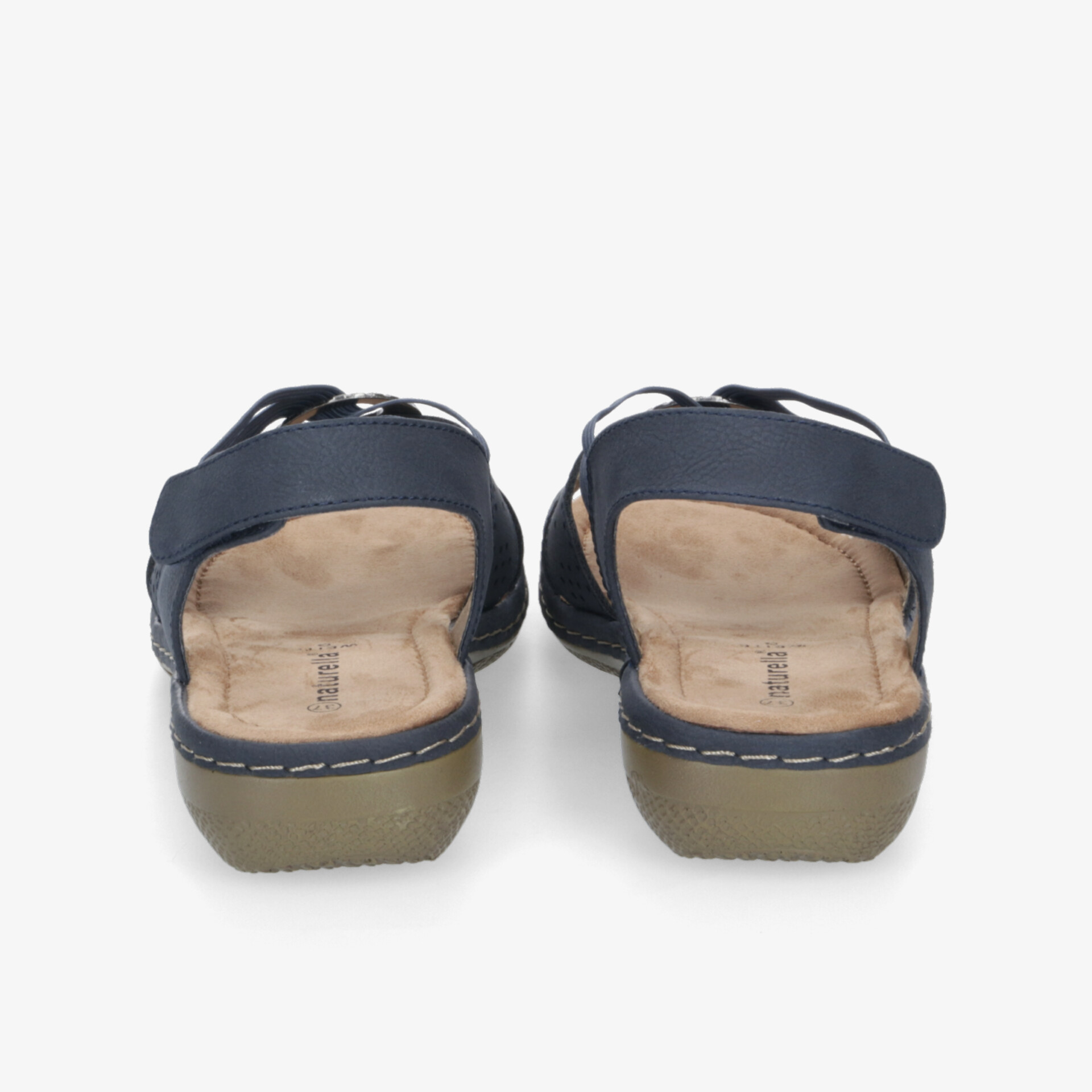 Rückansicht von bequemen Sandalen mit verstellbaren Riemen und gepolsterter Innensohle für optimalen Tragekomfort