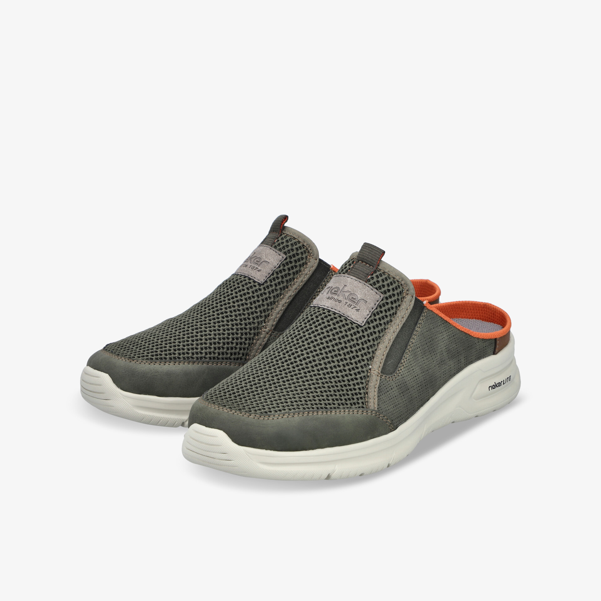 Leichter grauer Freizeitschuh mit atmungsaktivem Material und rutschfester weißer Sohle, bequem und praktisch