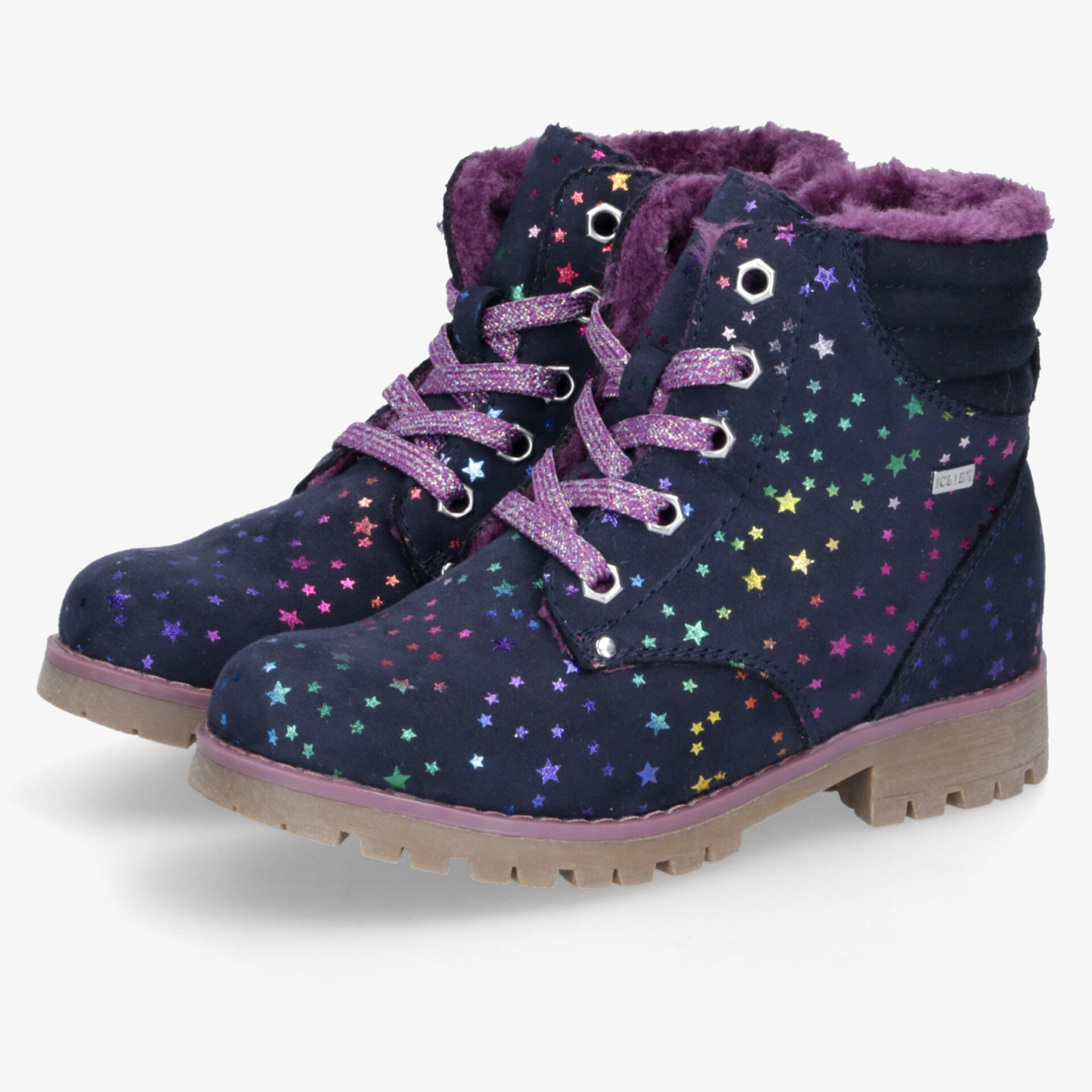 Modische Stiefel mit Sternenmuster und warmem Futter, ideal für kalte Tage. Langlebige und robuste Ausführung.