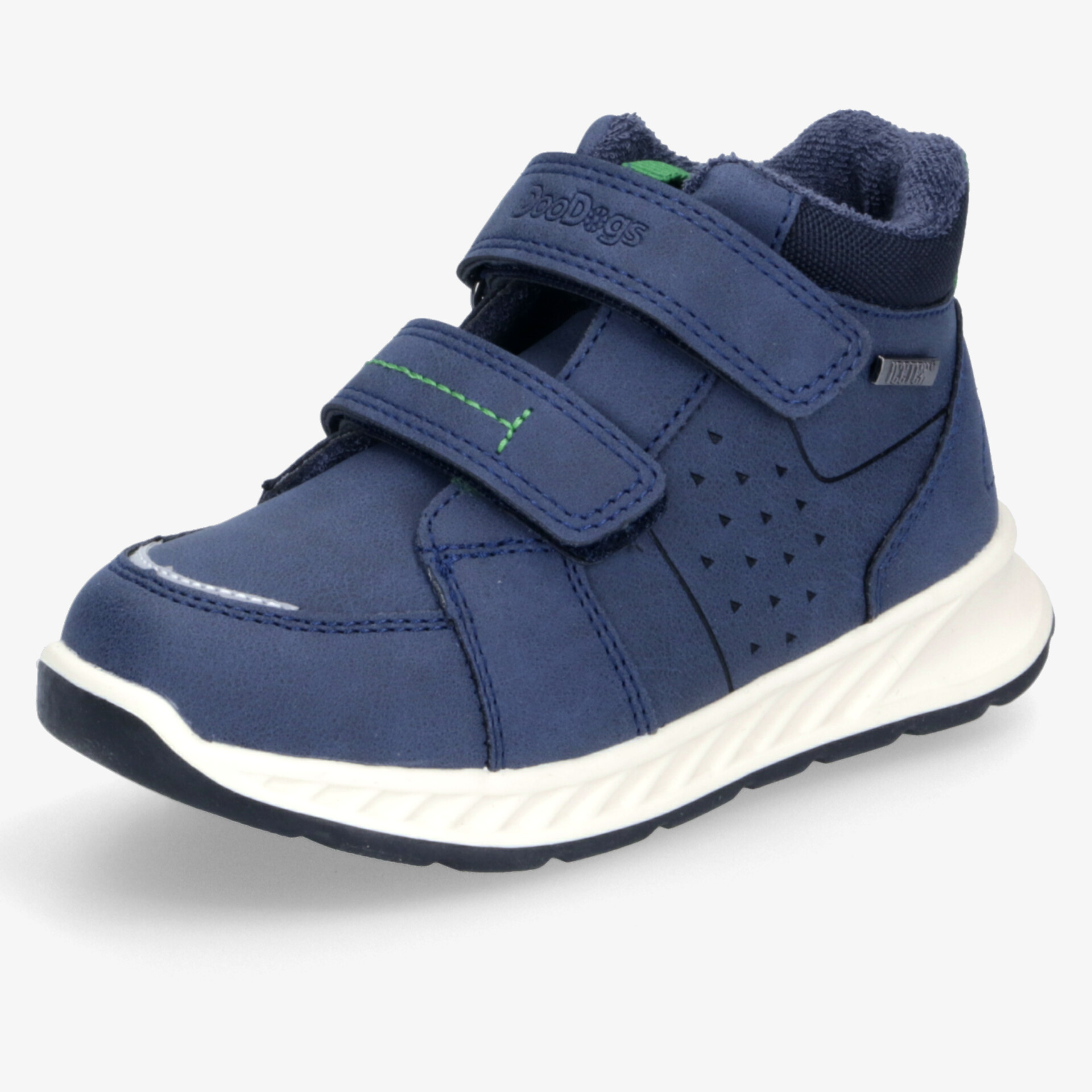 Leichter blauer Sportschuh mit praktischen Klettverschlüssen und gepolstertem Innenfutter für optimalen Komfort