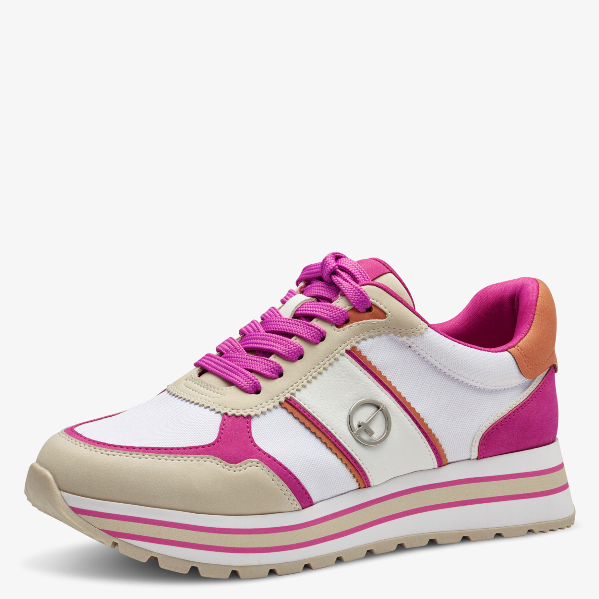 Moderner sportlicher Schuh in Weiß und Pink mit komfortabler Passform und rutschfester Sohle